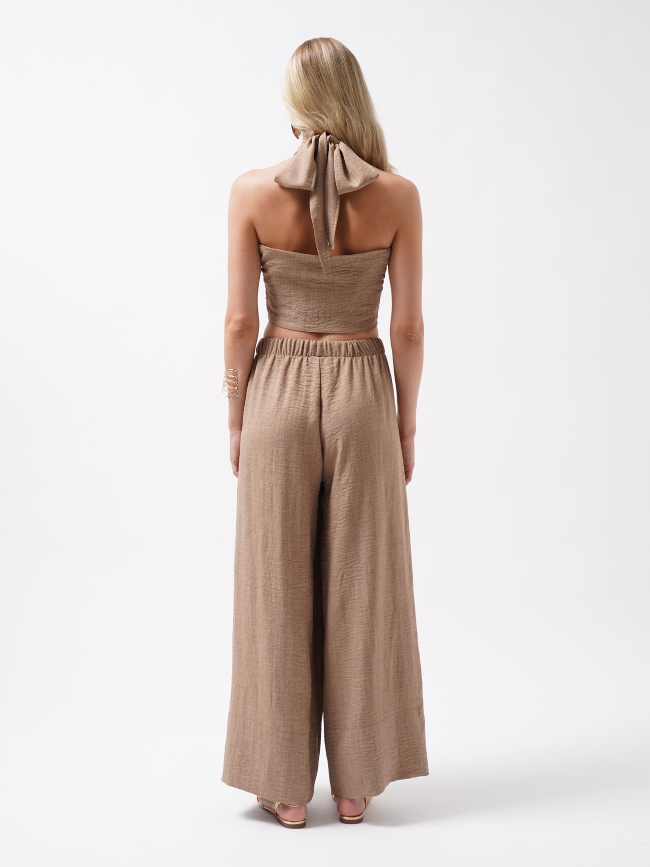 Toptan Çapraz Bağlamalı Keten Bej Crop