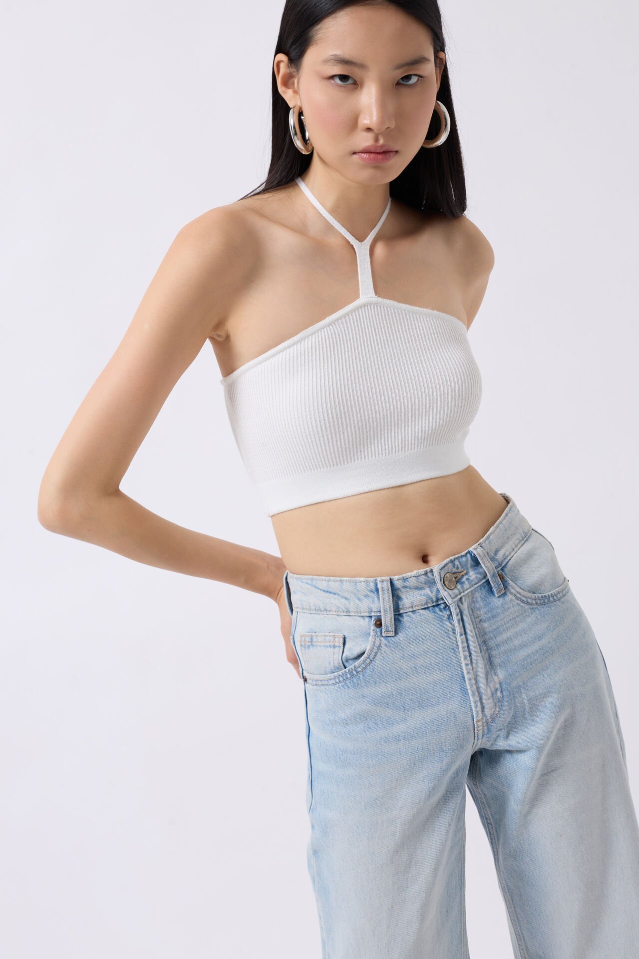 Toptan Pencere Detay Fitilli Ekru Crop