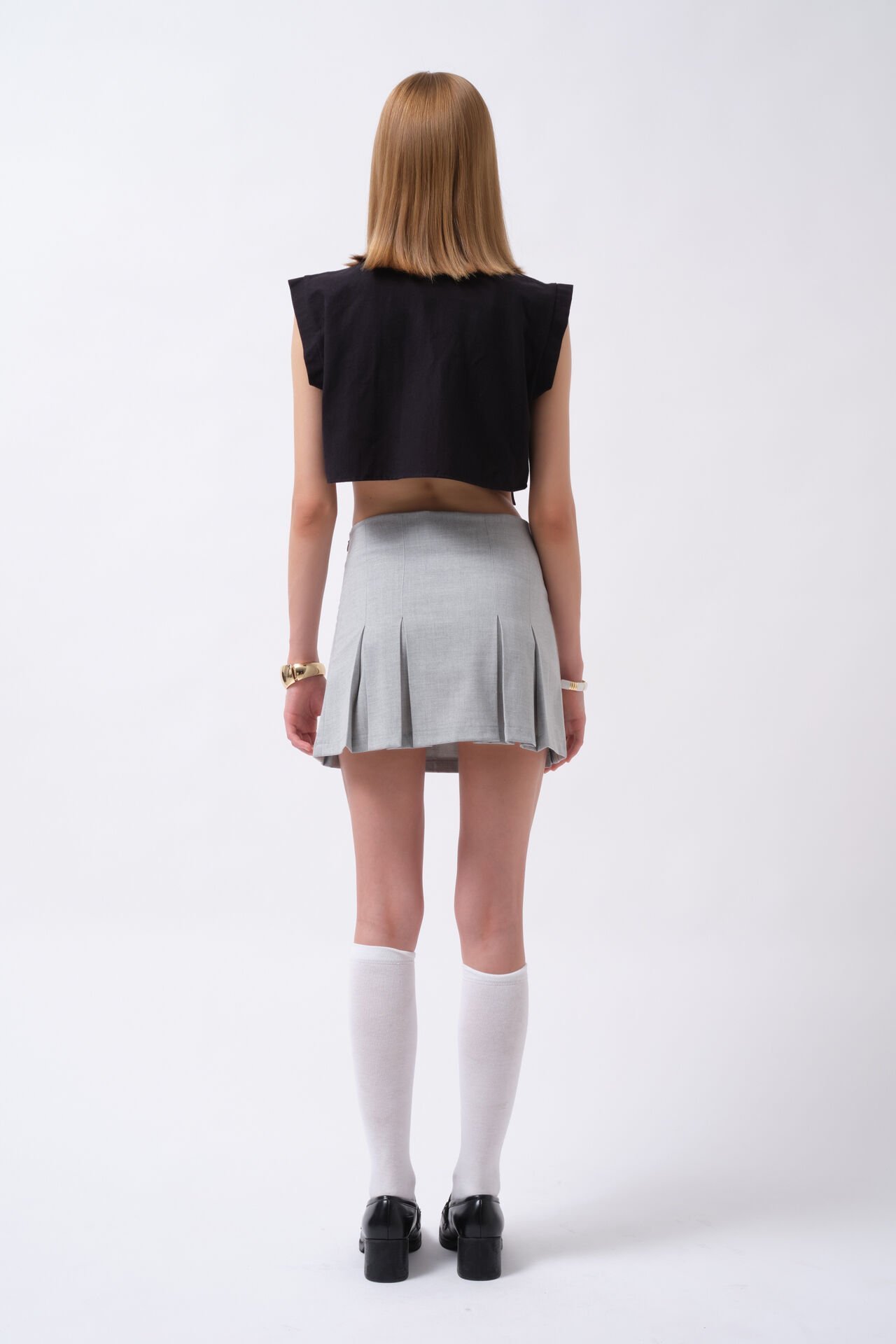 Wholesale Pocket Detail Sleeveless Black Shirt
