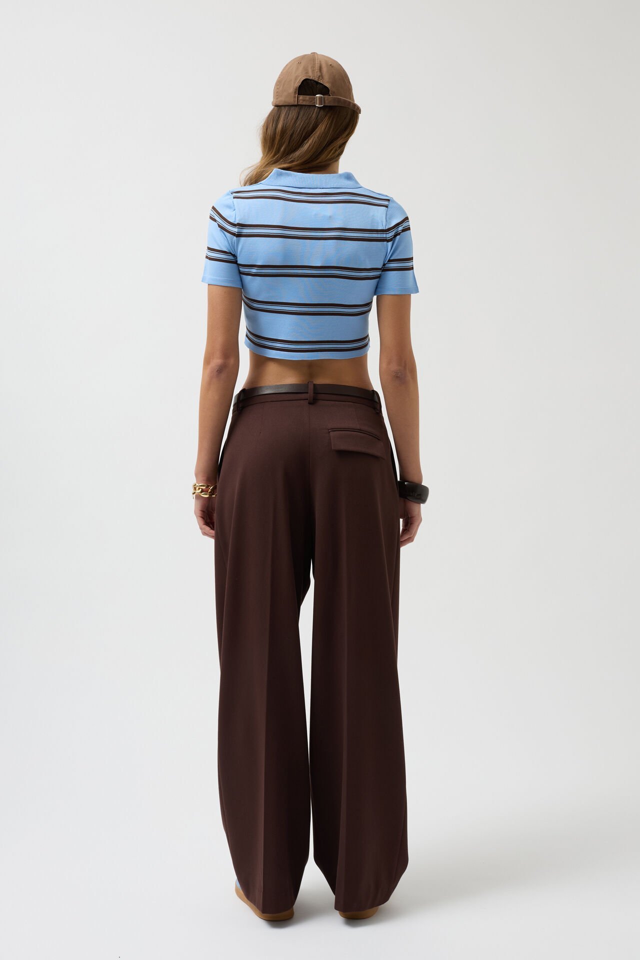 Toptan Polo Yaka Crop Bebe Mavi T-Shirt