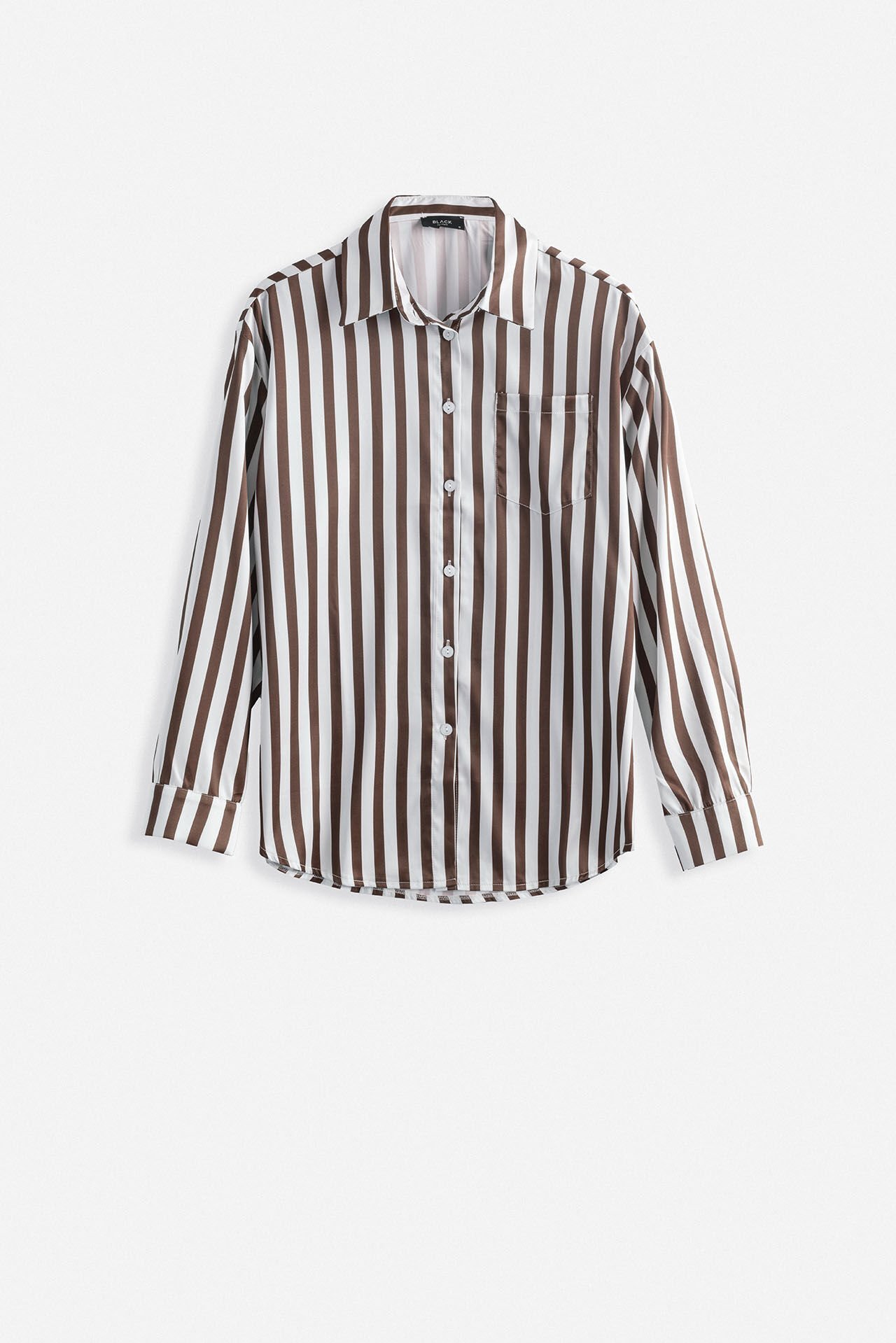 Wholesale Striped Satin Brown Shirt