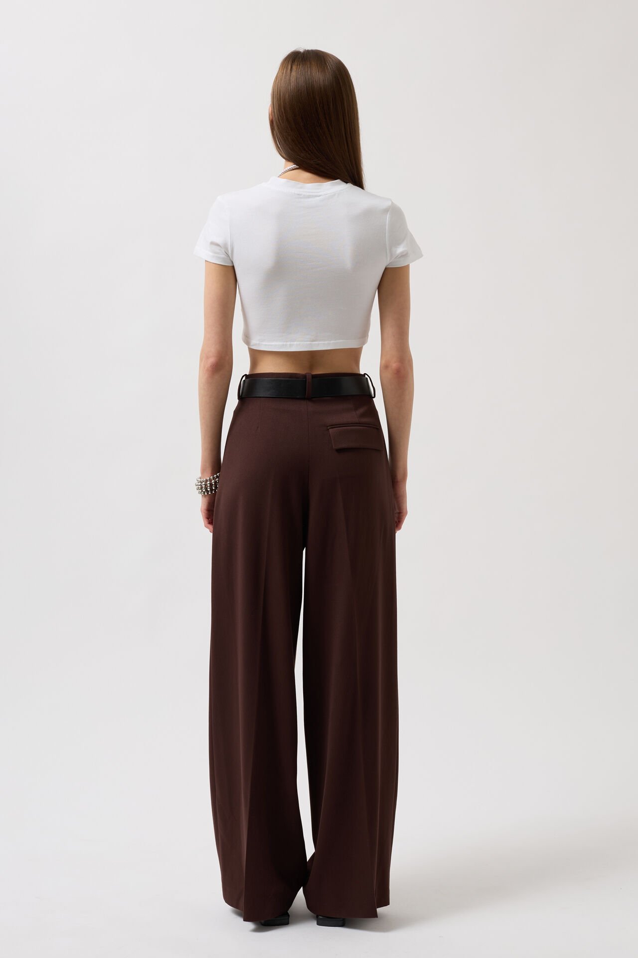 Wholesale Nepo Printed Crop White T-Shirt