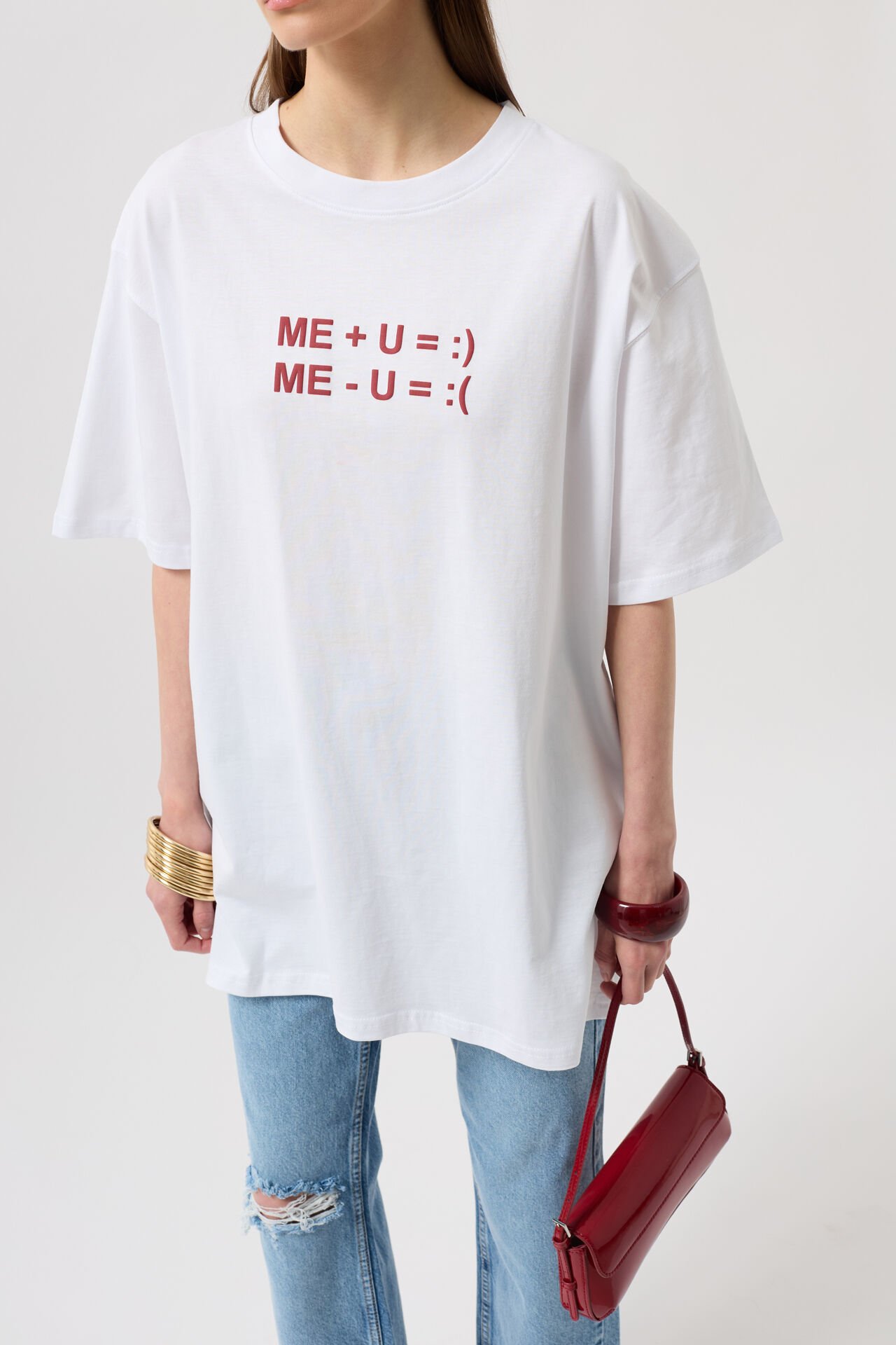 تي شيرت أبيض منقوش بالجملة