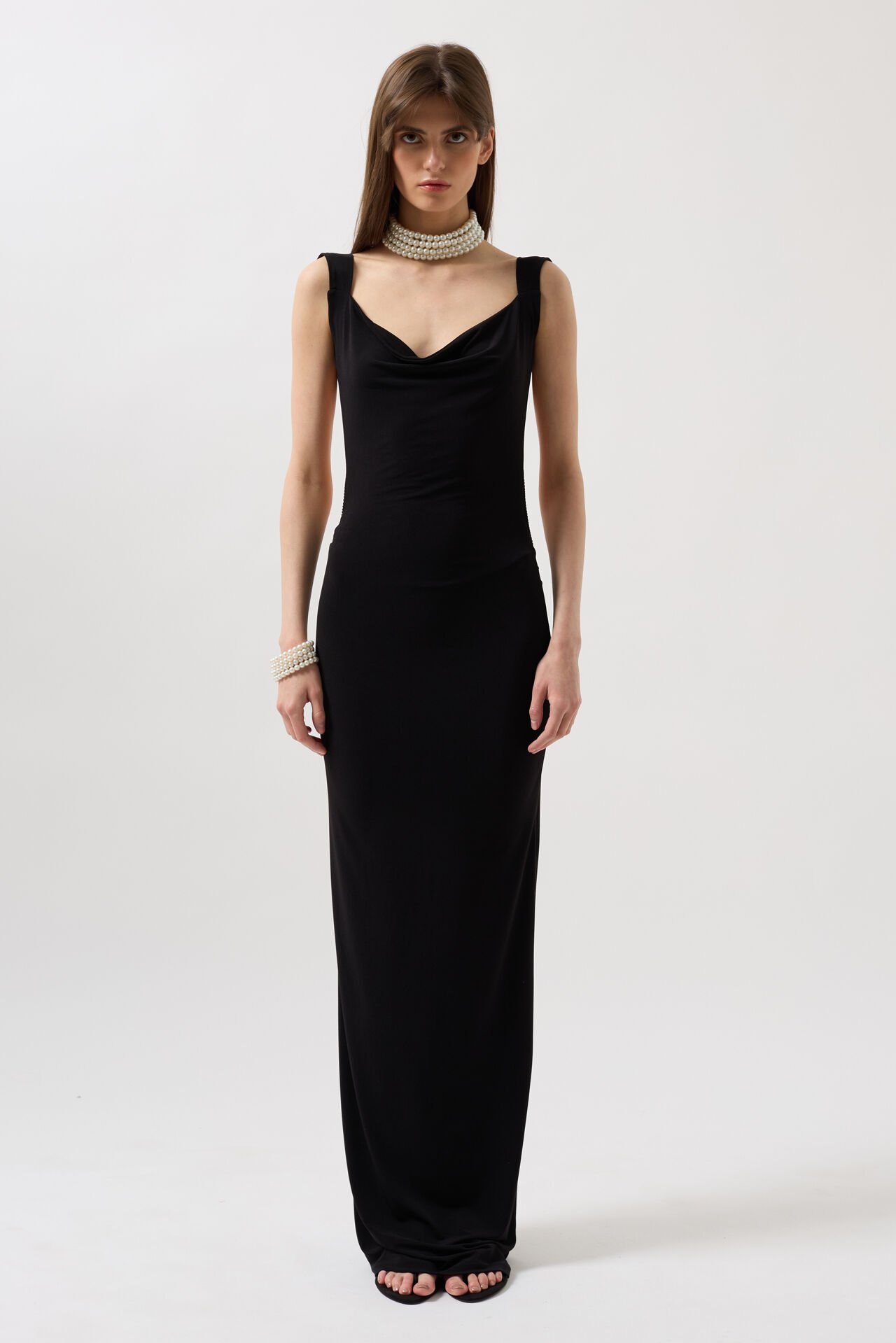 Wholesale Backless Maxi Black Dress