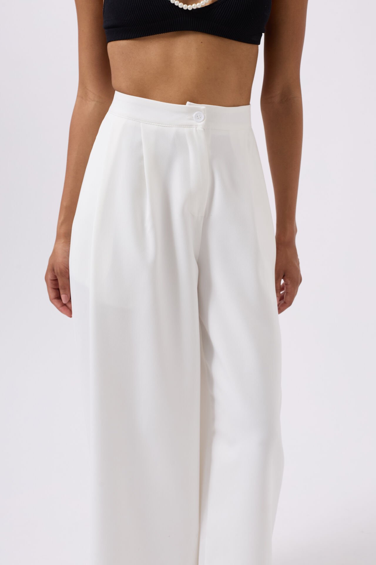 Wholesale Casual High Waist White Pants