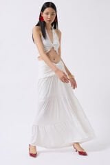 Оптовая продажа Узел Деталь Ruffle Ecru Crop