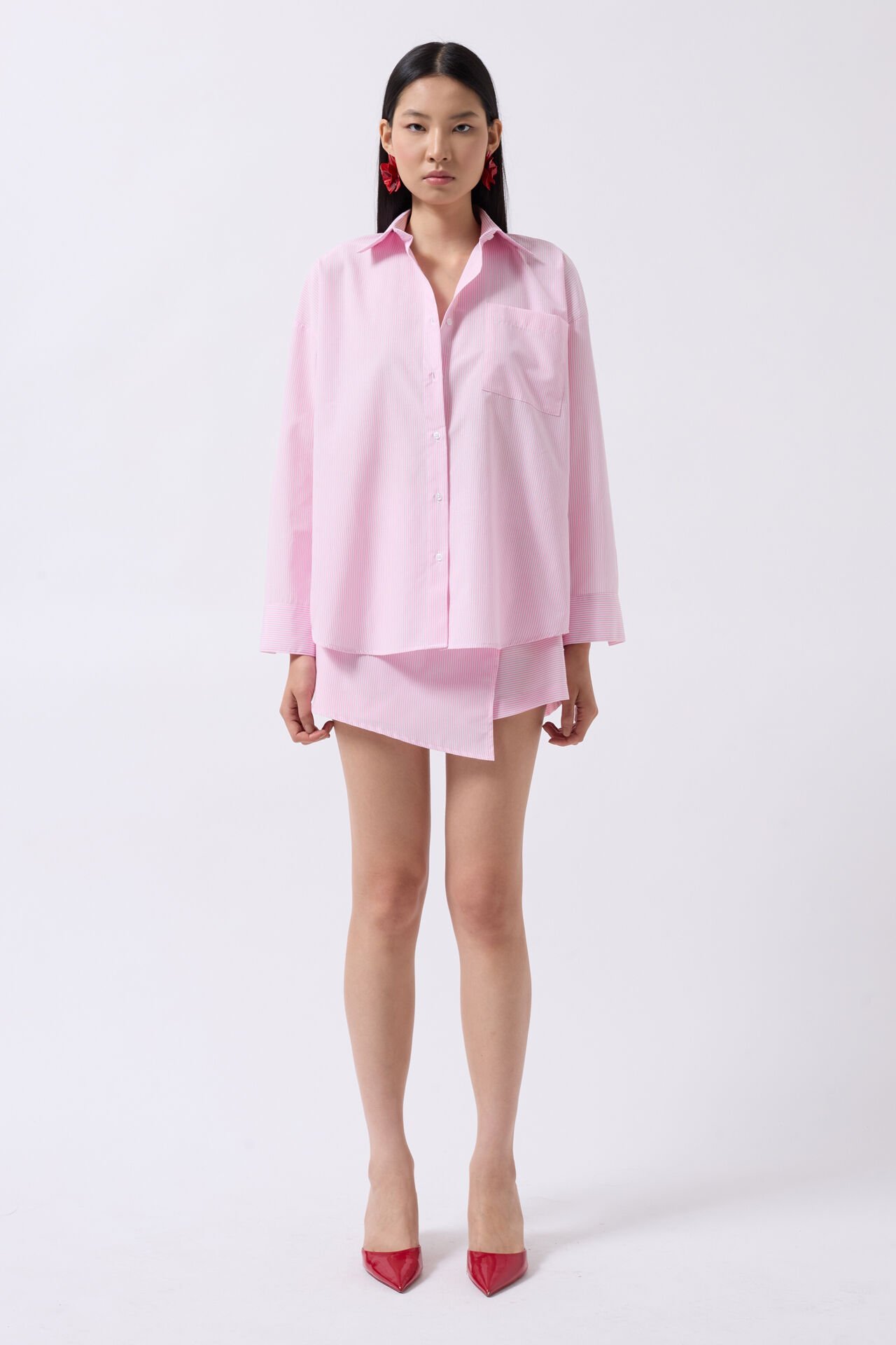 Wholesale Wrap Detail Pink Shirt