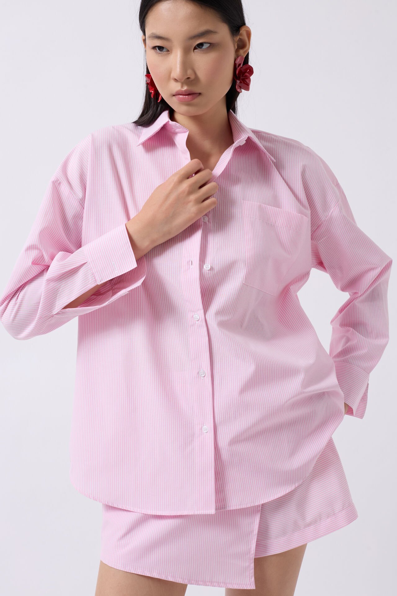 Wholesale Wrap Detail Pink Shirt