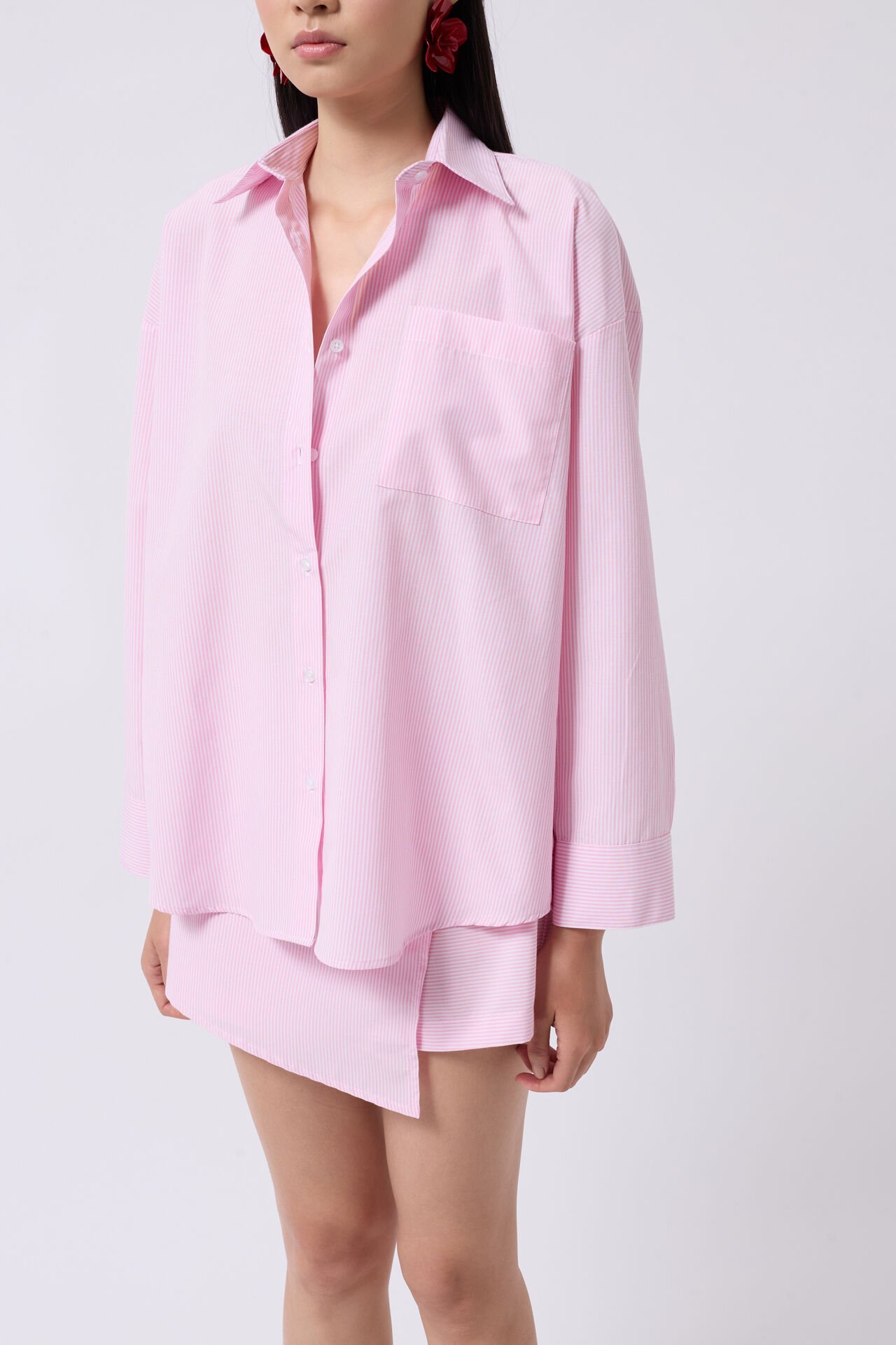 Wholesale Wrap Detail Pink Shirt