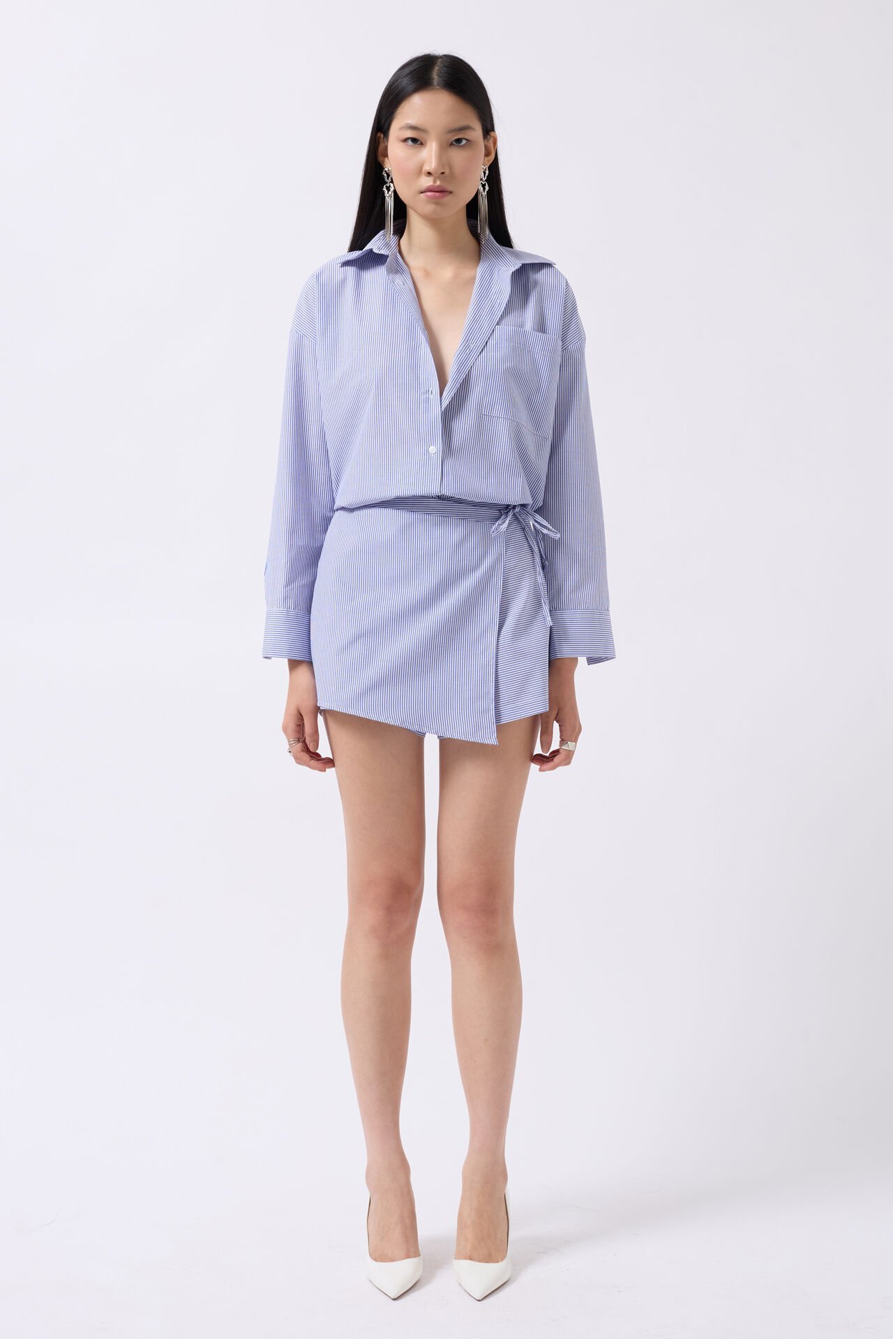 Оптовая продажа Tie Detail Navy Blue Skirt