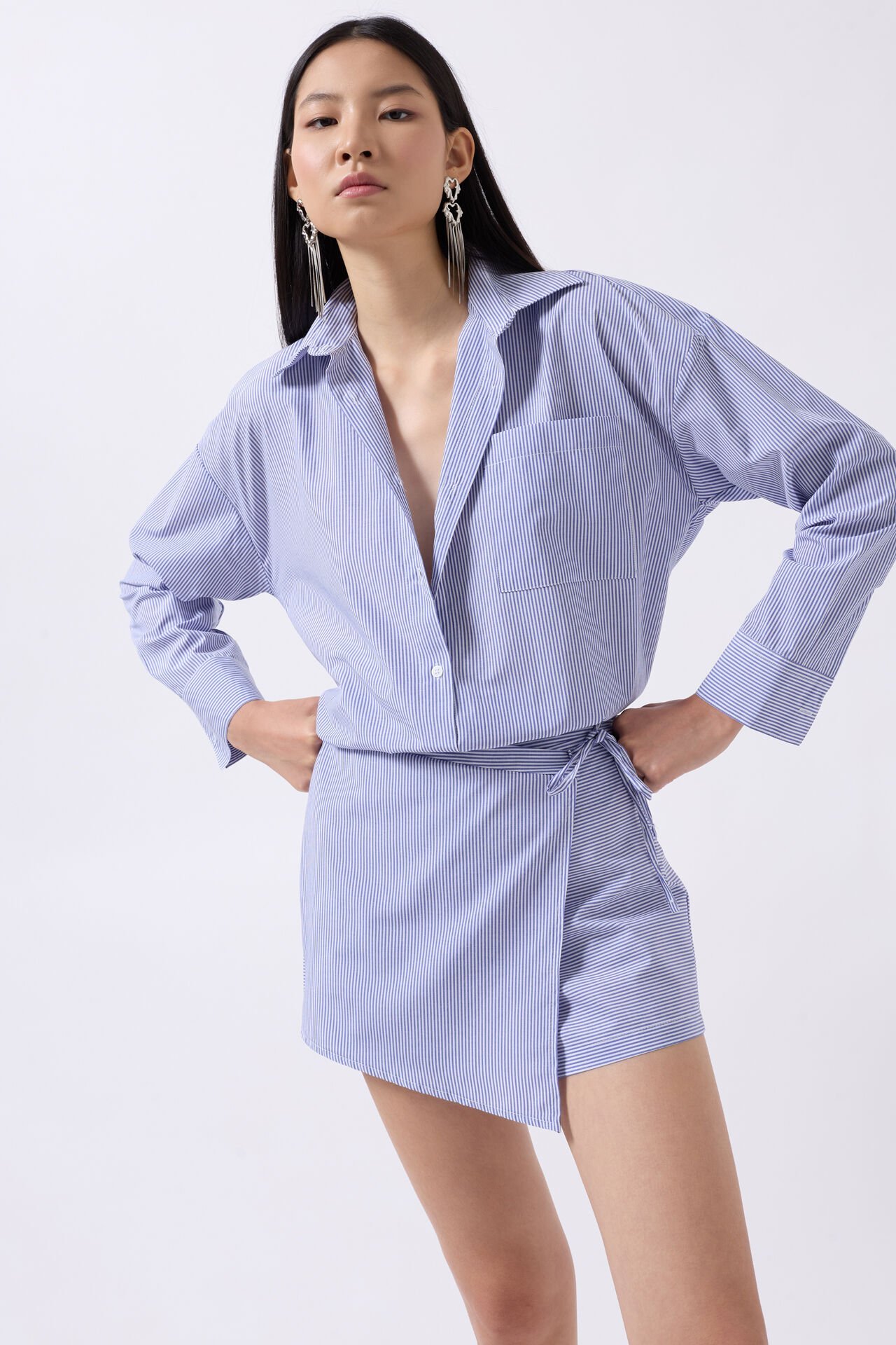 Оптовая продажа Tie Detail Navy Blue Skirt