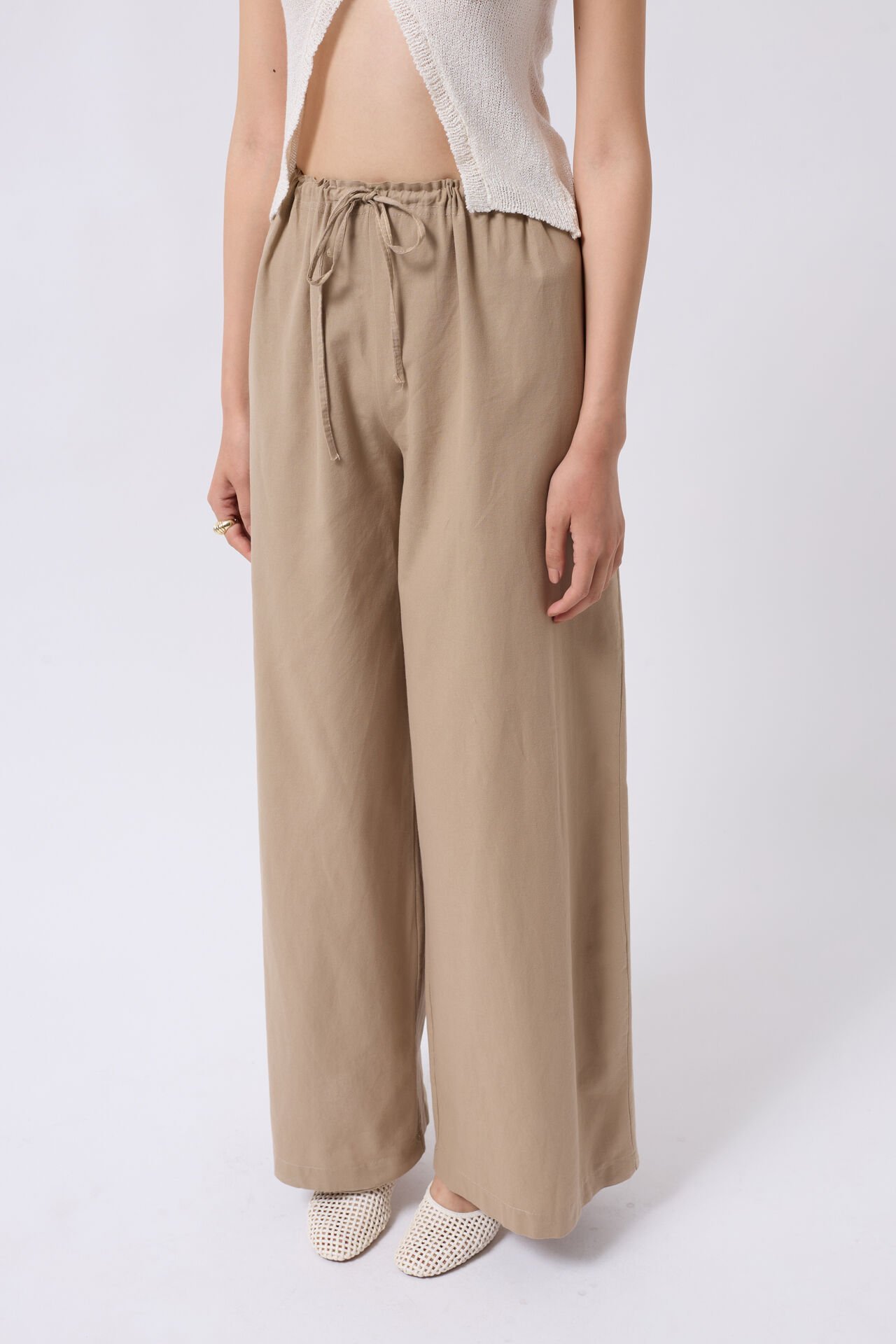 Wholesale Lace Detail Cotton Stone Trousers