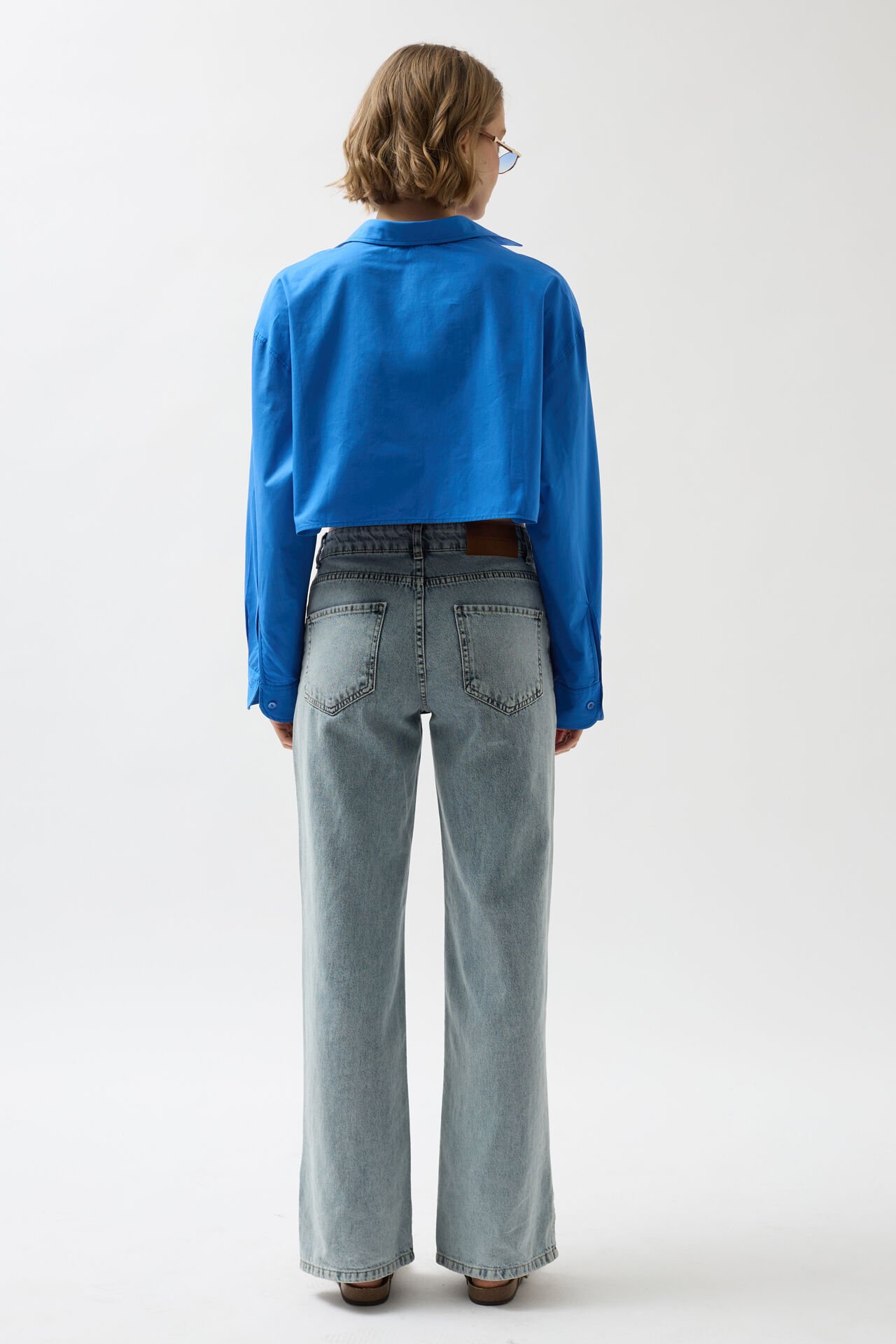 Toptan Crop Saks Oversize Gömlek