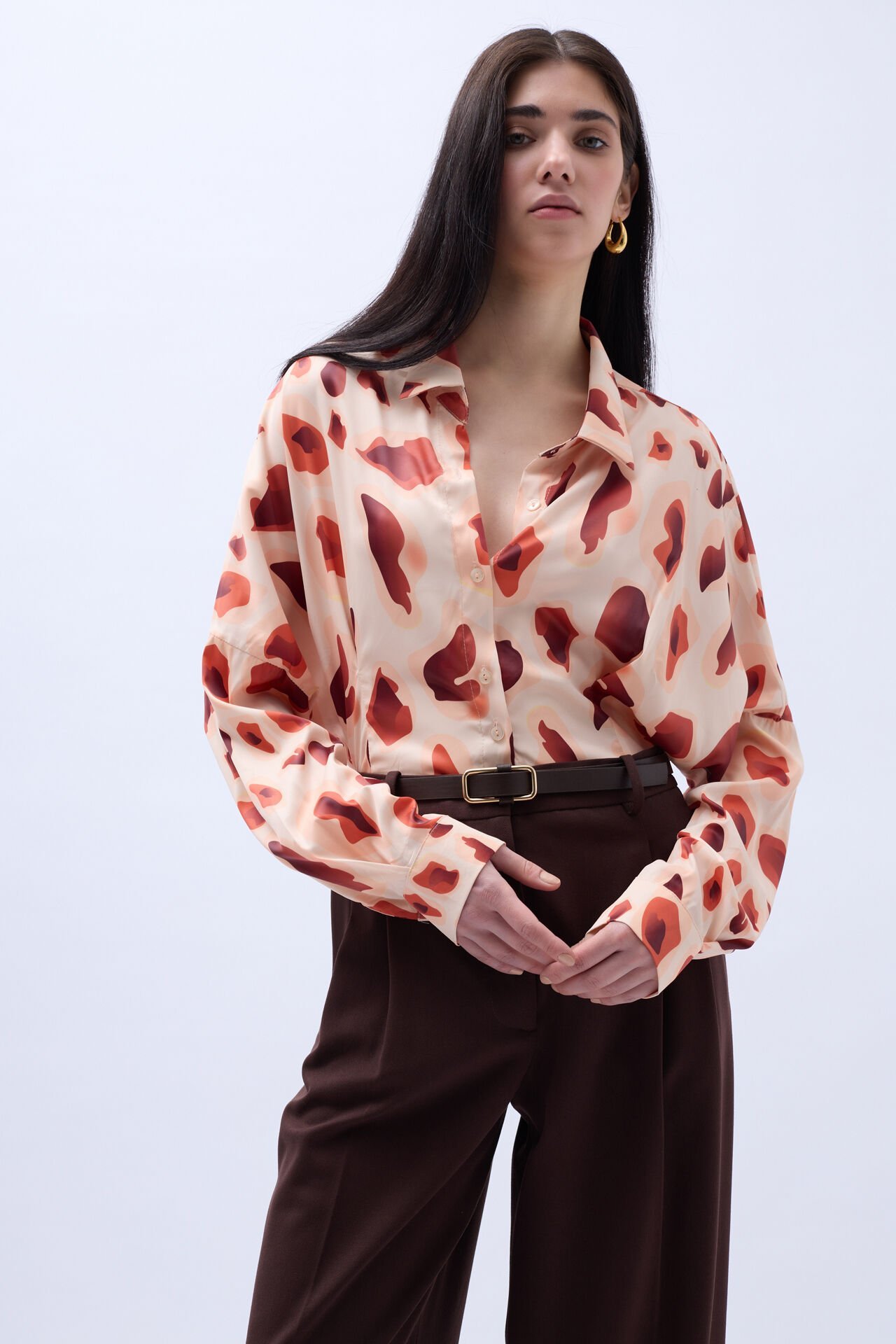 Patterned Crop Shirt