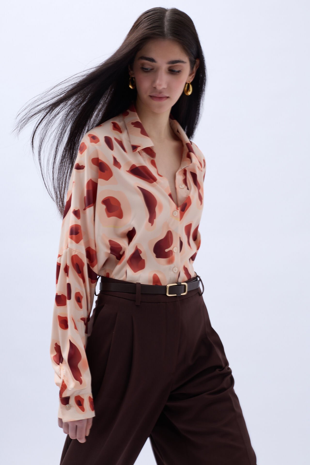 Patterned Crop Shirt