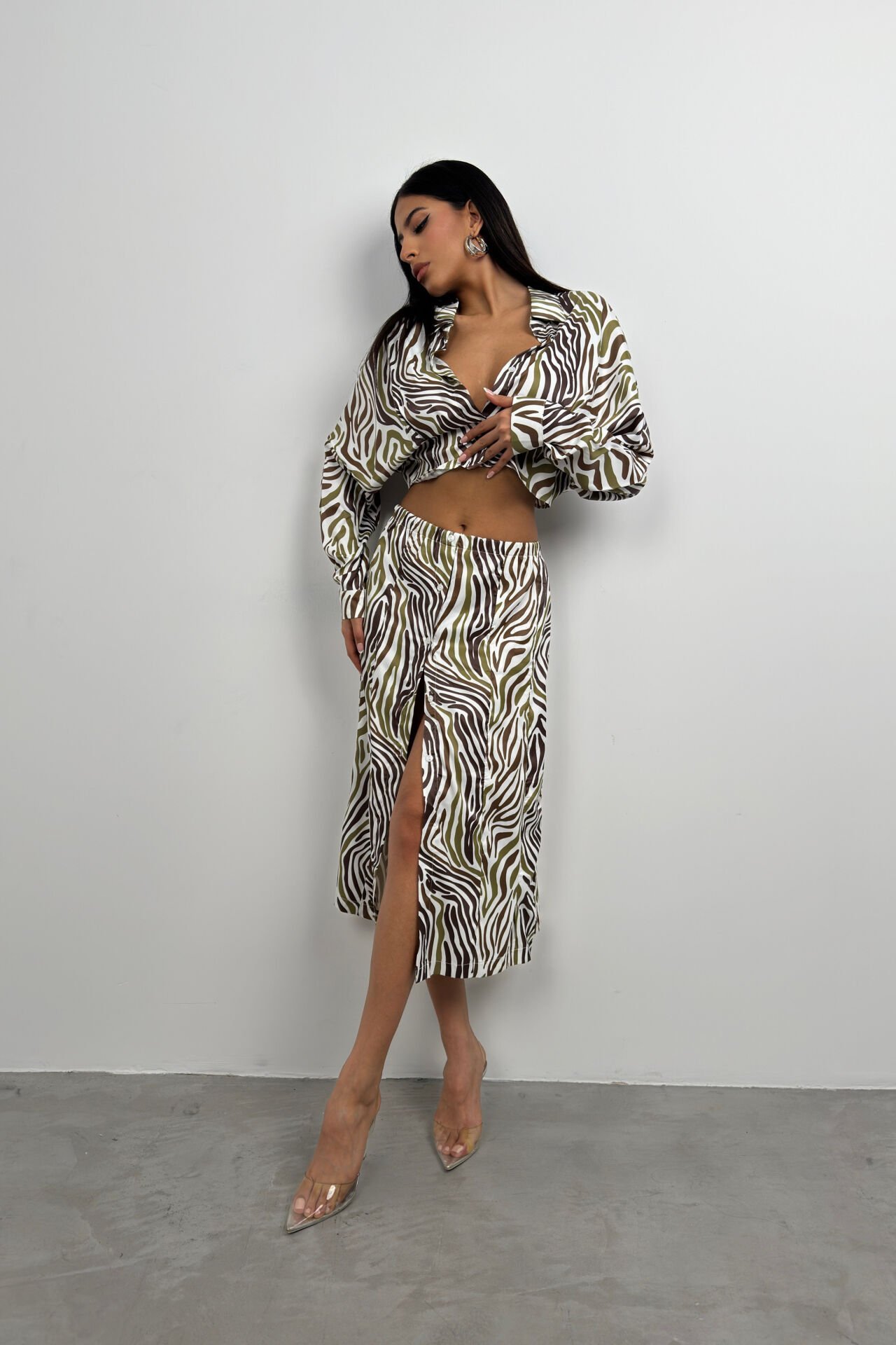 Patterned Crop Shirt