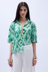 Patterned Satin Shirt