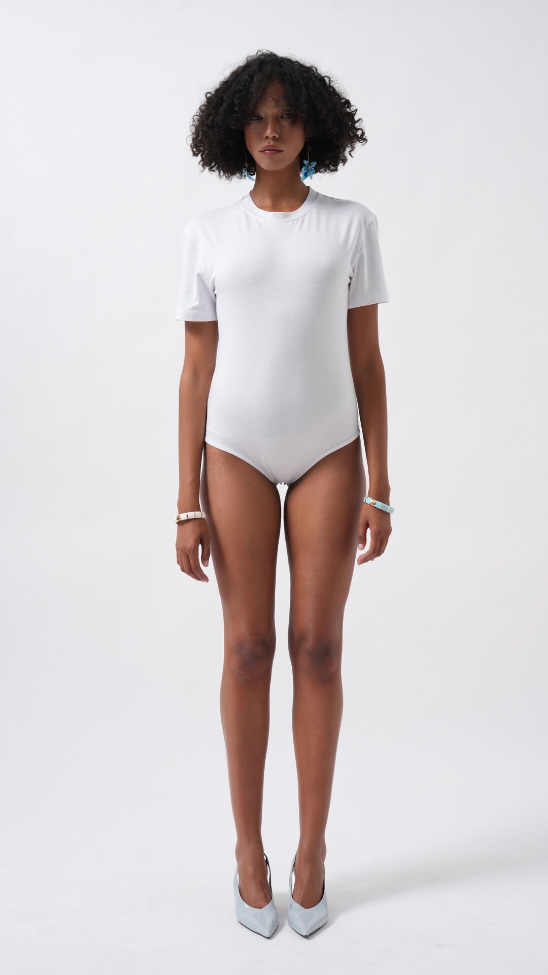 Toptan T-Shirt Detay Beyaz Bodysuit