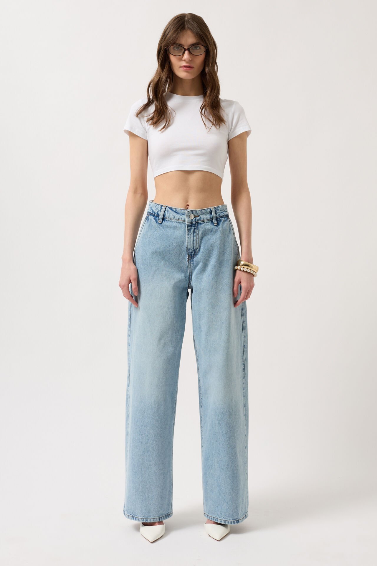 Toptan Düşük Bel Straight Mavi Jean