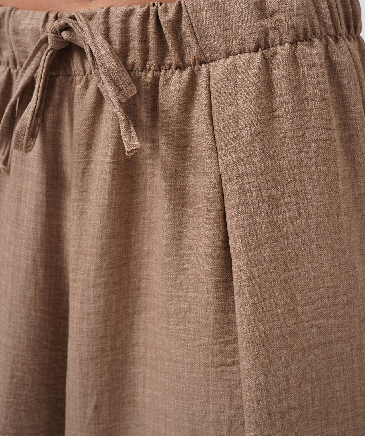 Toptan Düşük Bel Oversize Keten Bej Pantolon