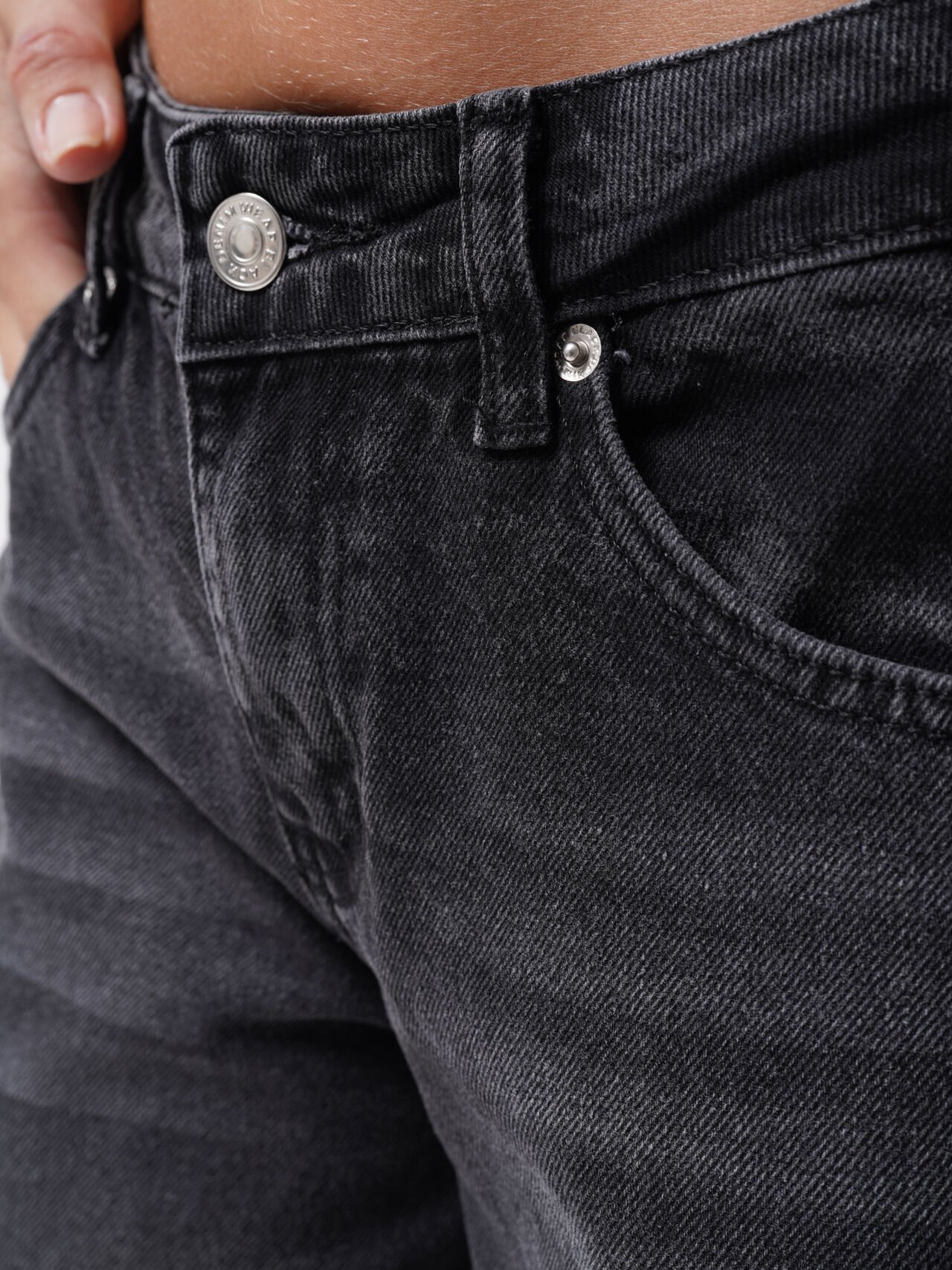 Toptan Double Paça Yüksek Bel Siyah Jean