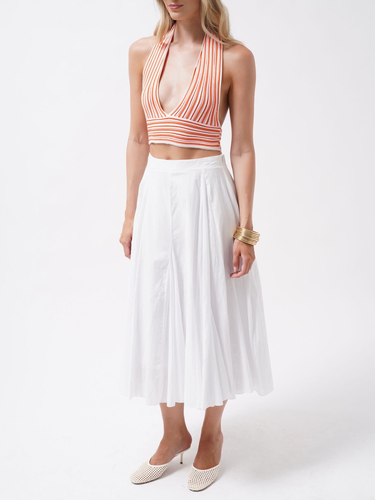 Striped Neck Tie Crop