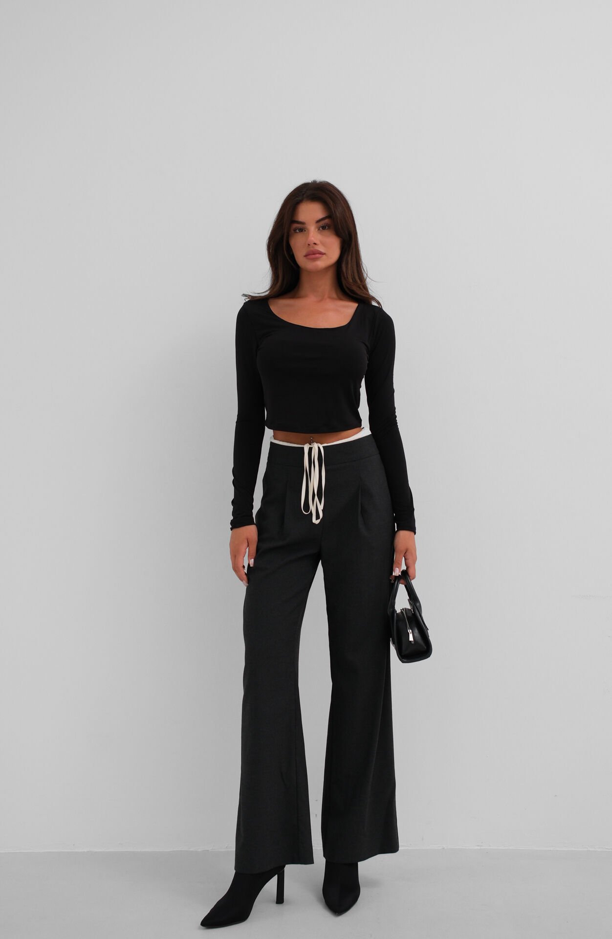 Toptan Kare Yaka Crop Top