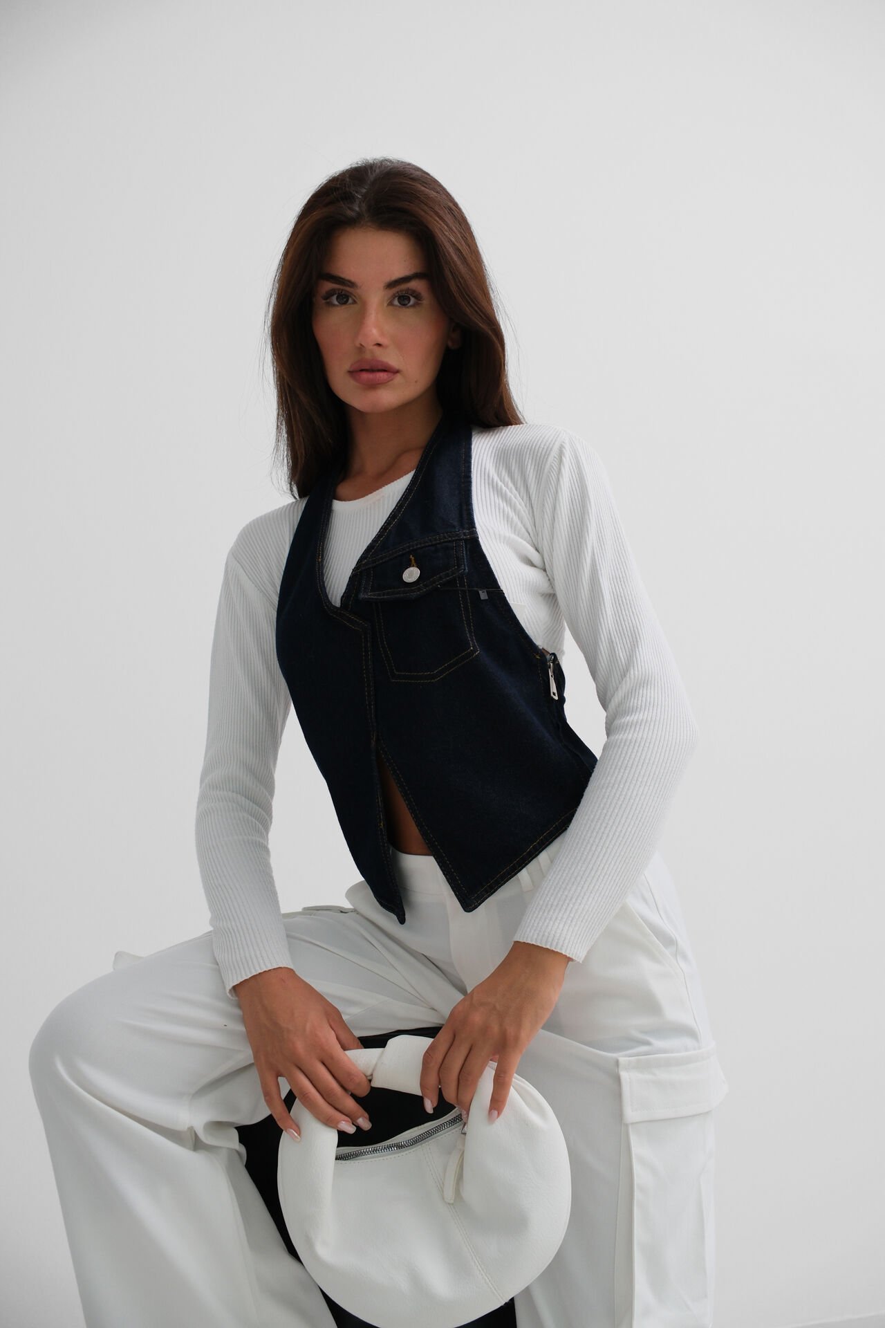 Toptan Paçası Yırtık Mavi Jean