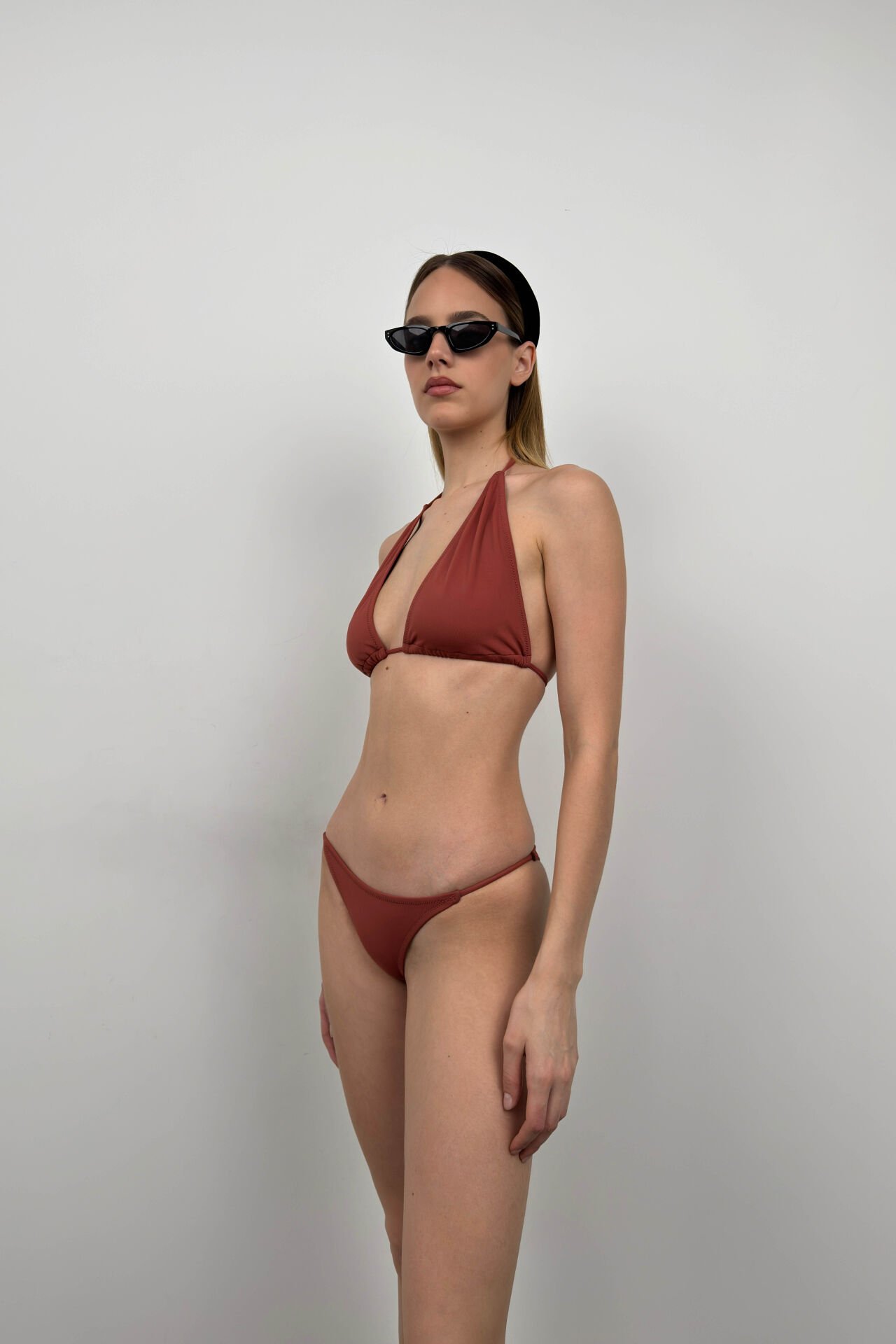 Triangle Gathered Bikini Set