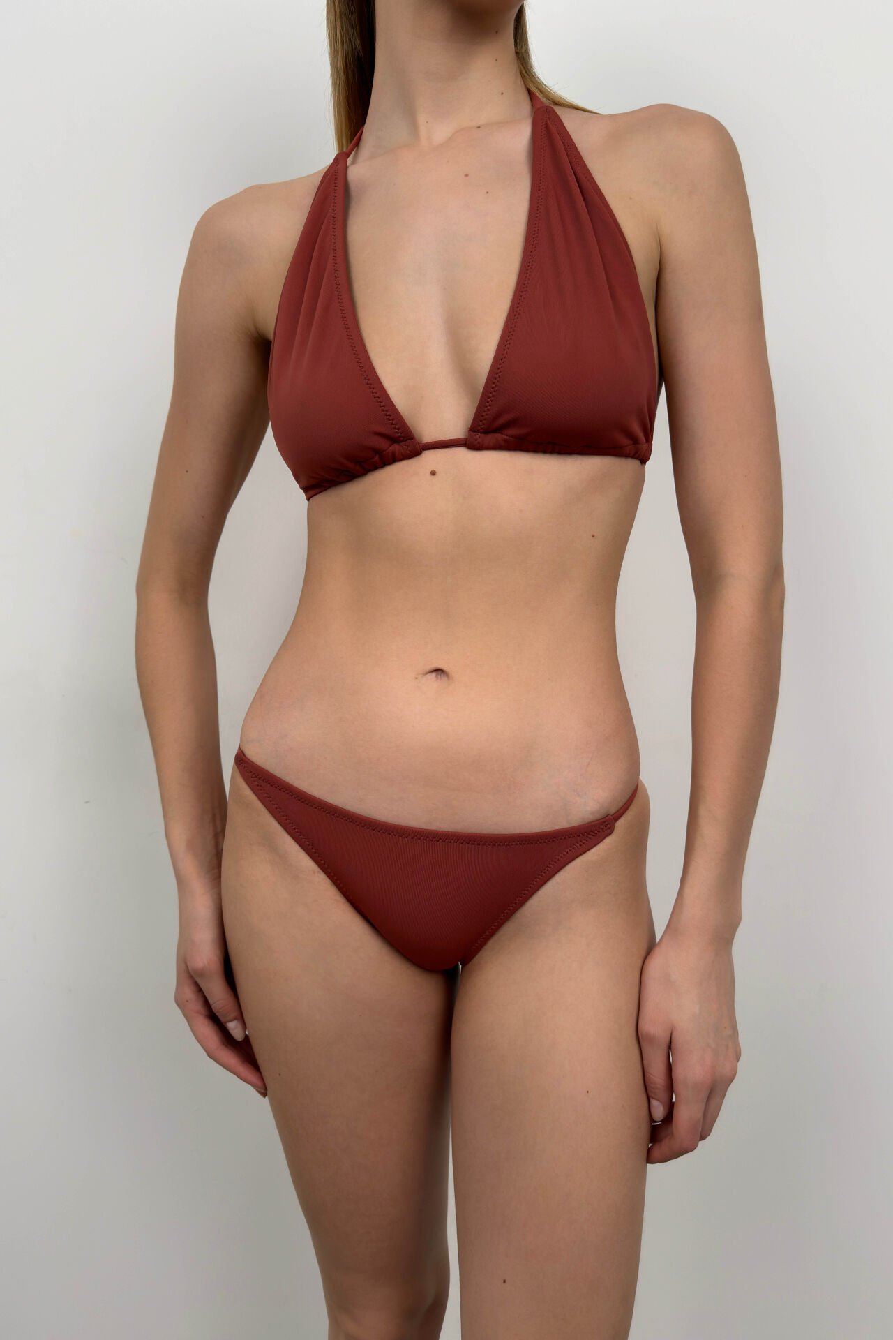 Triangle Gathered Bikini Set