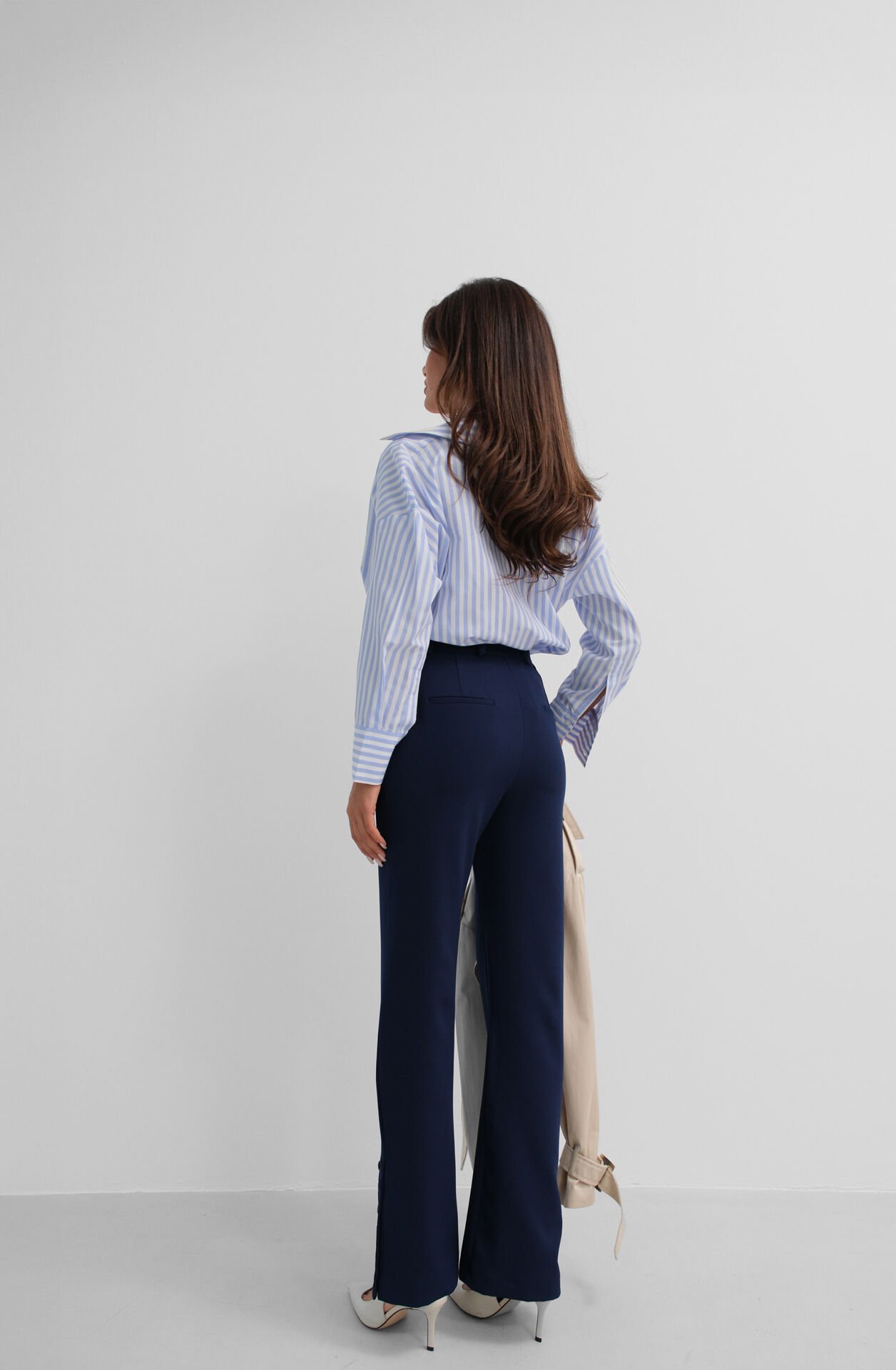 Wholesale Buttoned Slit Detail Trousers