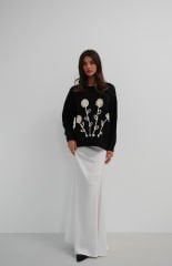 Toptan Motifli Oversize Triko Kazak