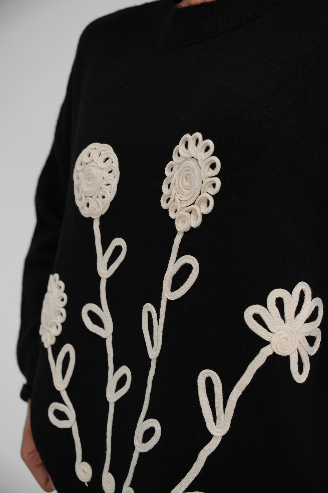 Toptan Motifli Oversize Triko Kazak