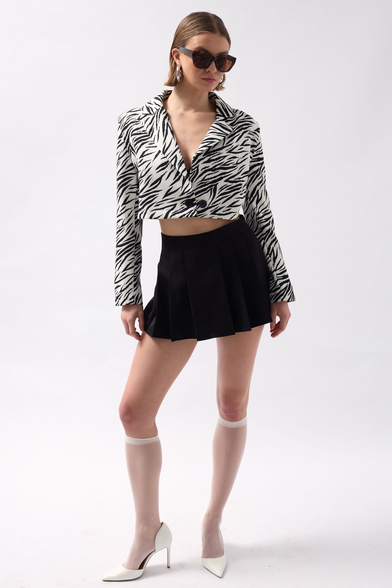 Patterned Crop Jacket