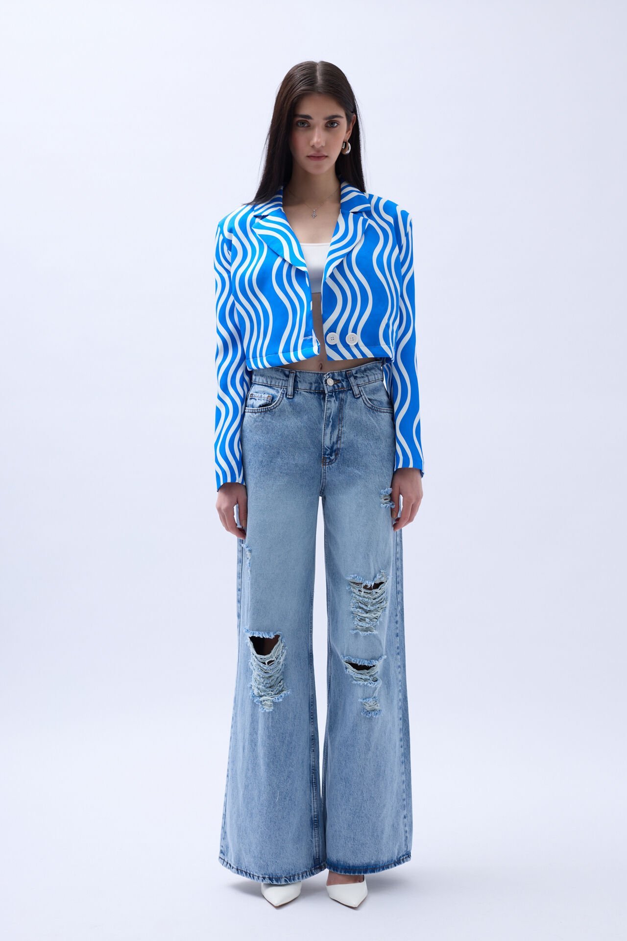 Patterned Crop Jacket