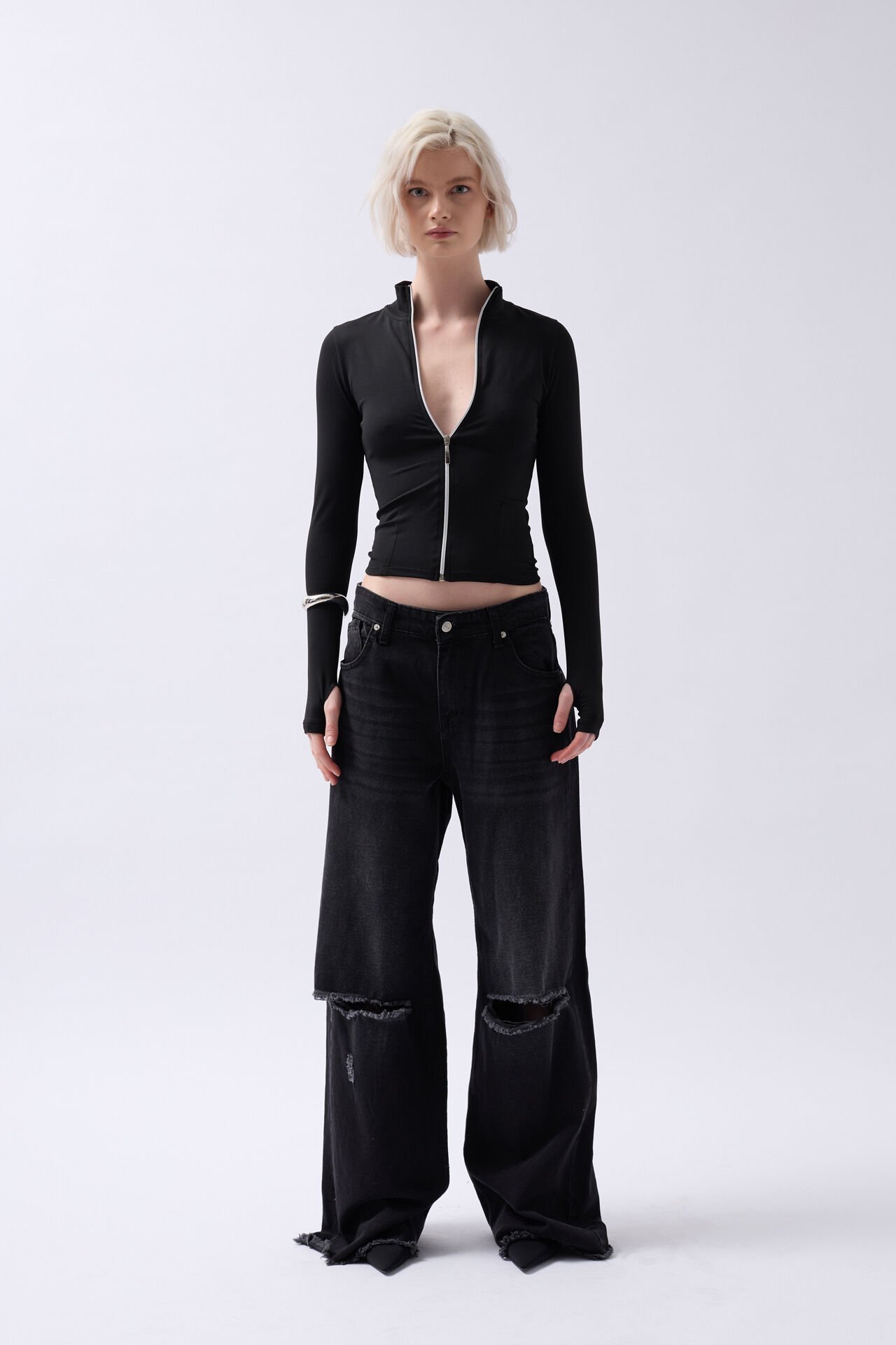 Wholesale Zipper Detail Blouse