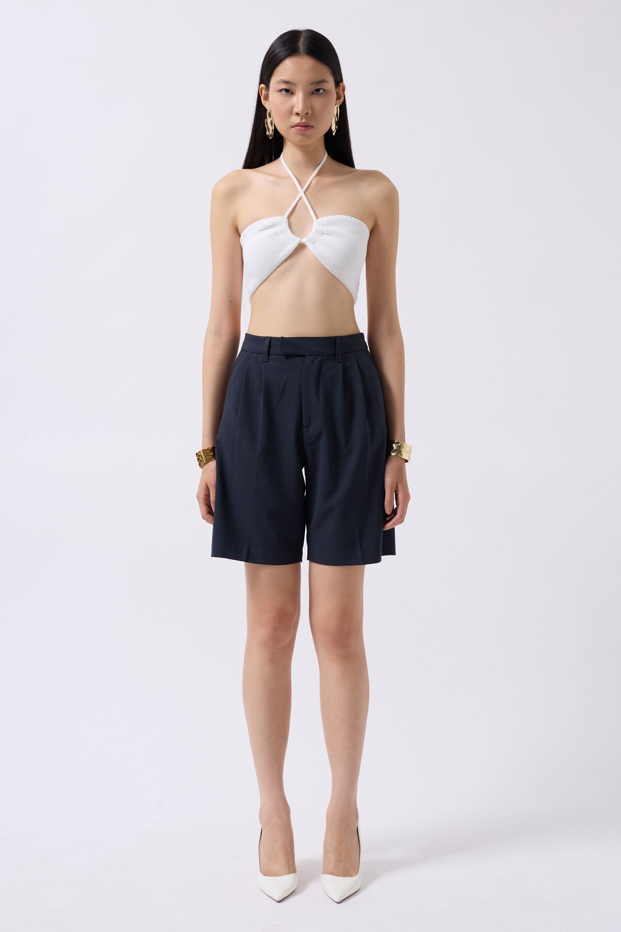 Low-cut Textured Bra