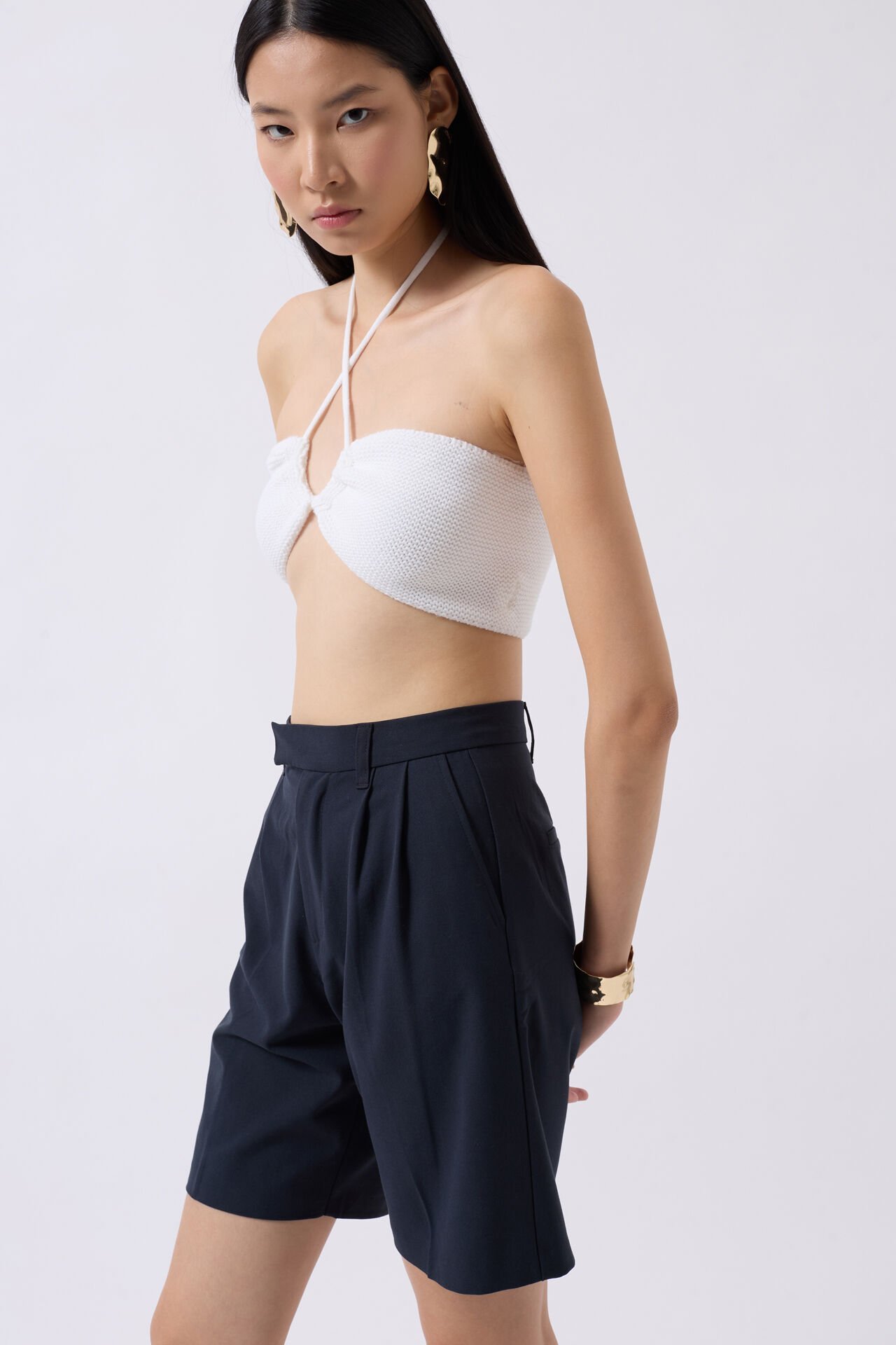 Low-cut Textured Bra