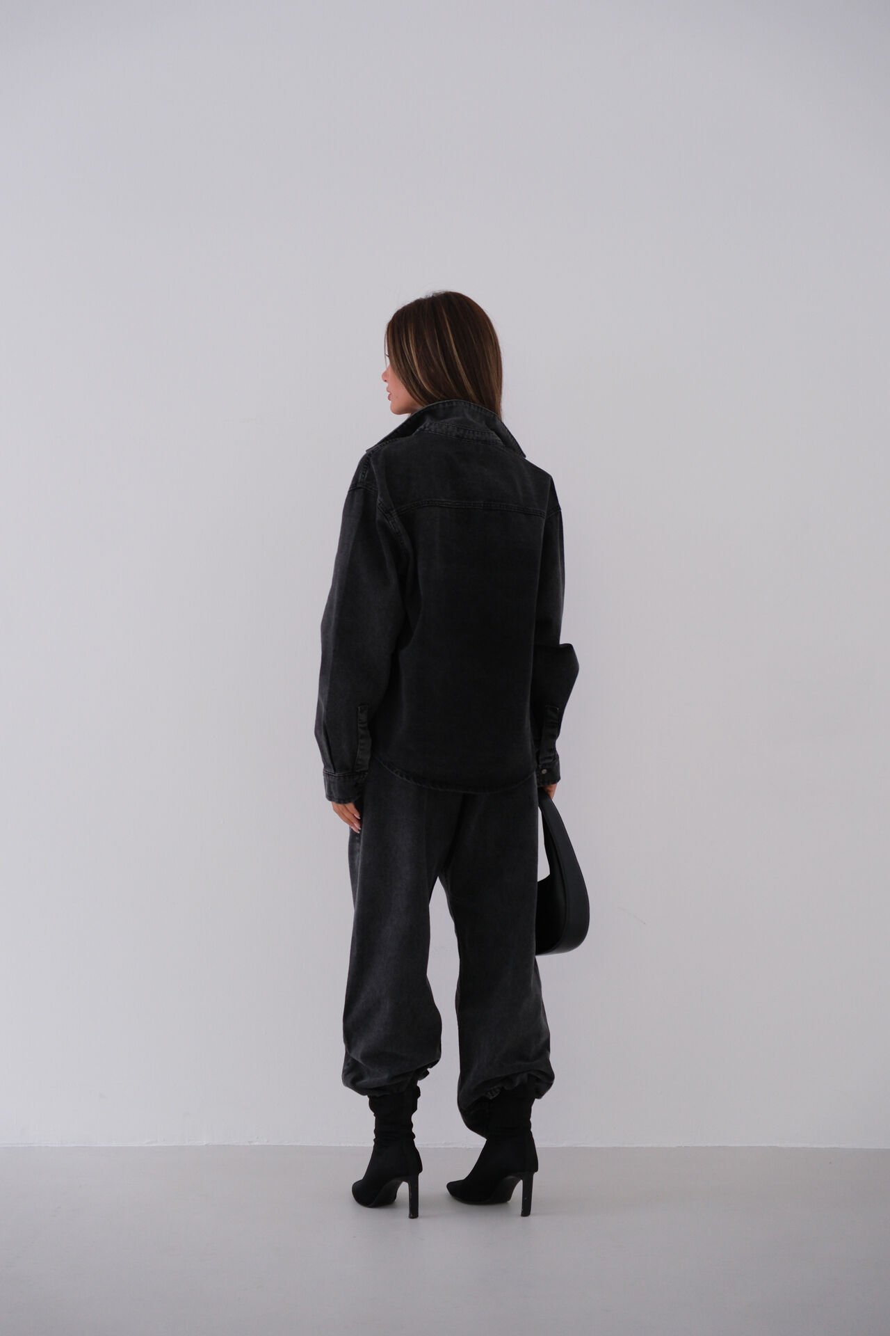 Toptan Oversize Gri Kot Gömlek