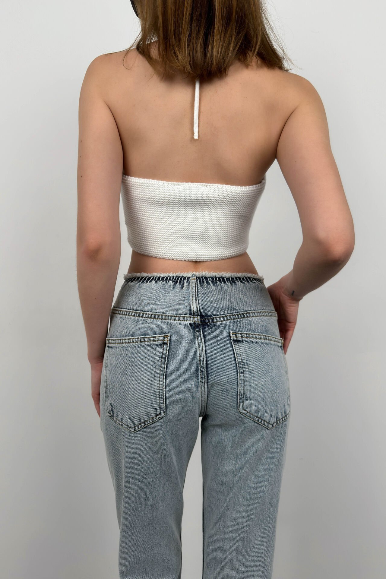 Wholesale Beltless Low Waist Light Blue Jeans