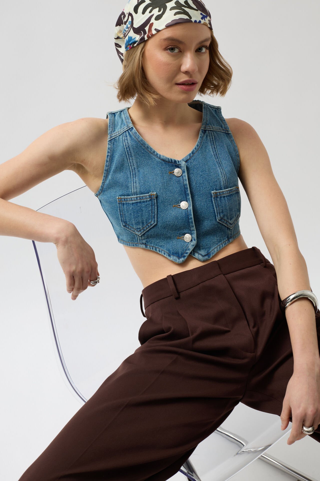 Wholesale Denim Pocket Blue Vest
