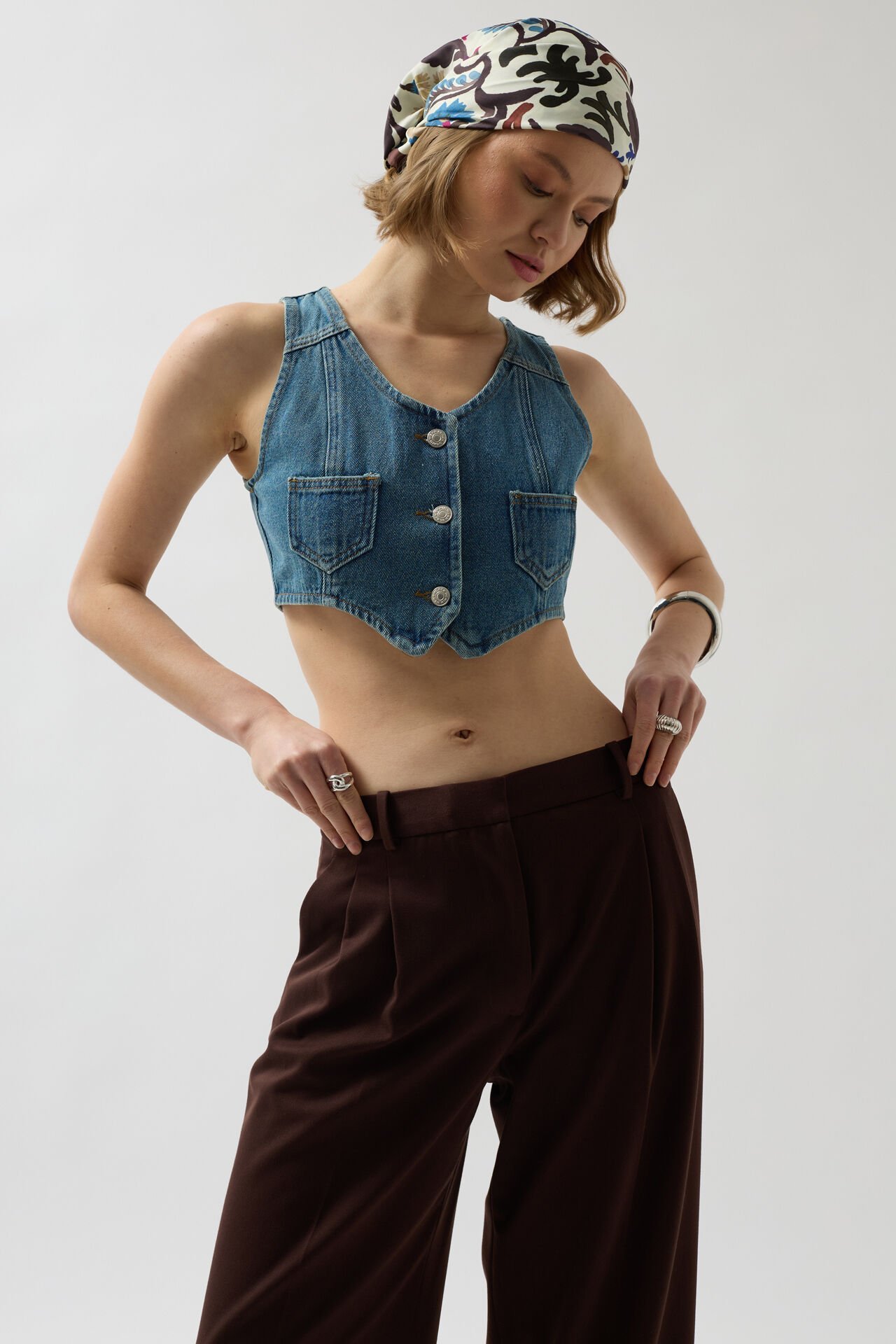 Wholesale Denim Pocket Blue Vest