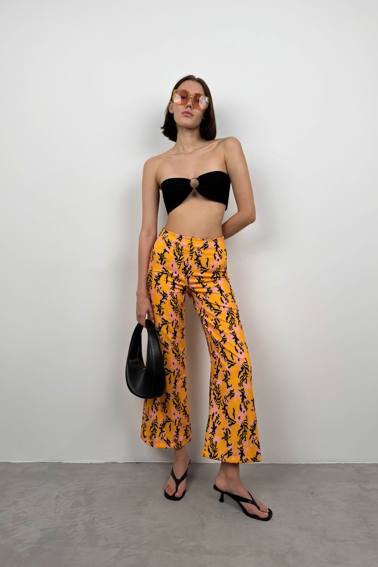 Toptan Desenli Boru Paça Mango Pantolon