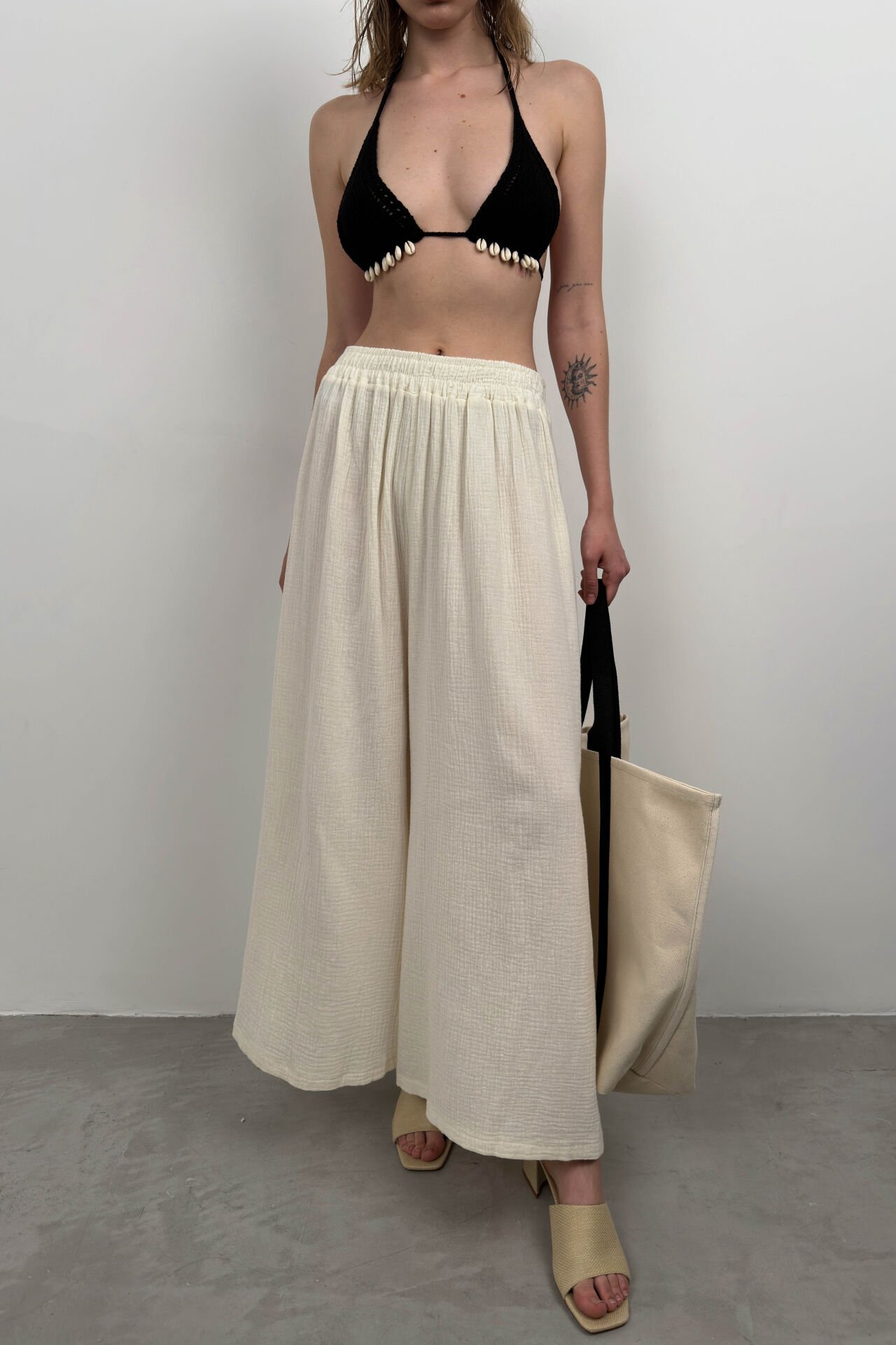 Thick Belt Linen Trousers