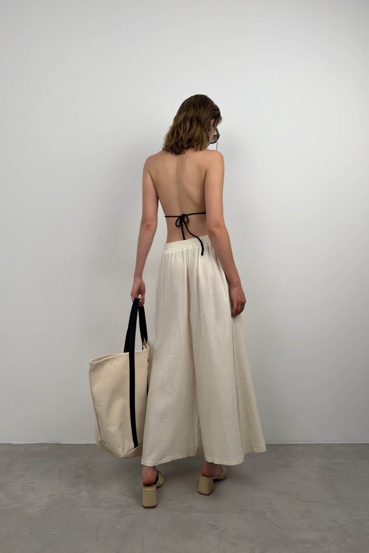Thick Belt Linen Trousers