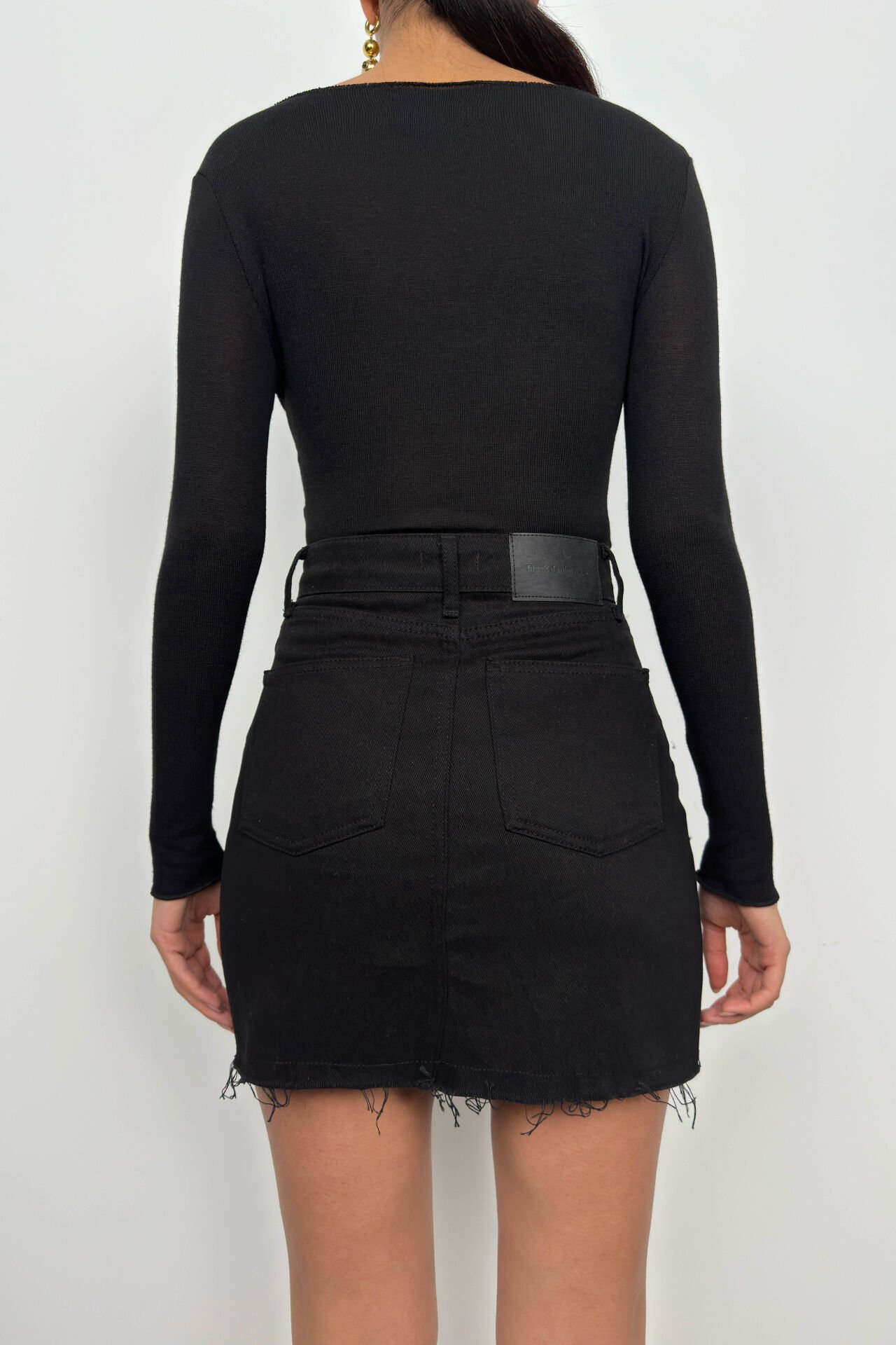 Wholesale Chest Knot Detail Black Blouse