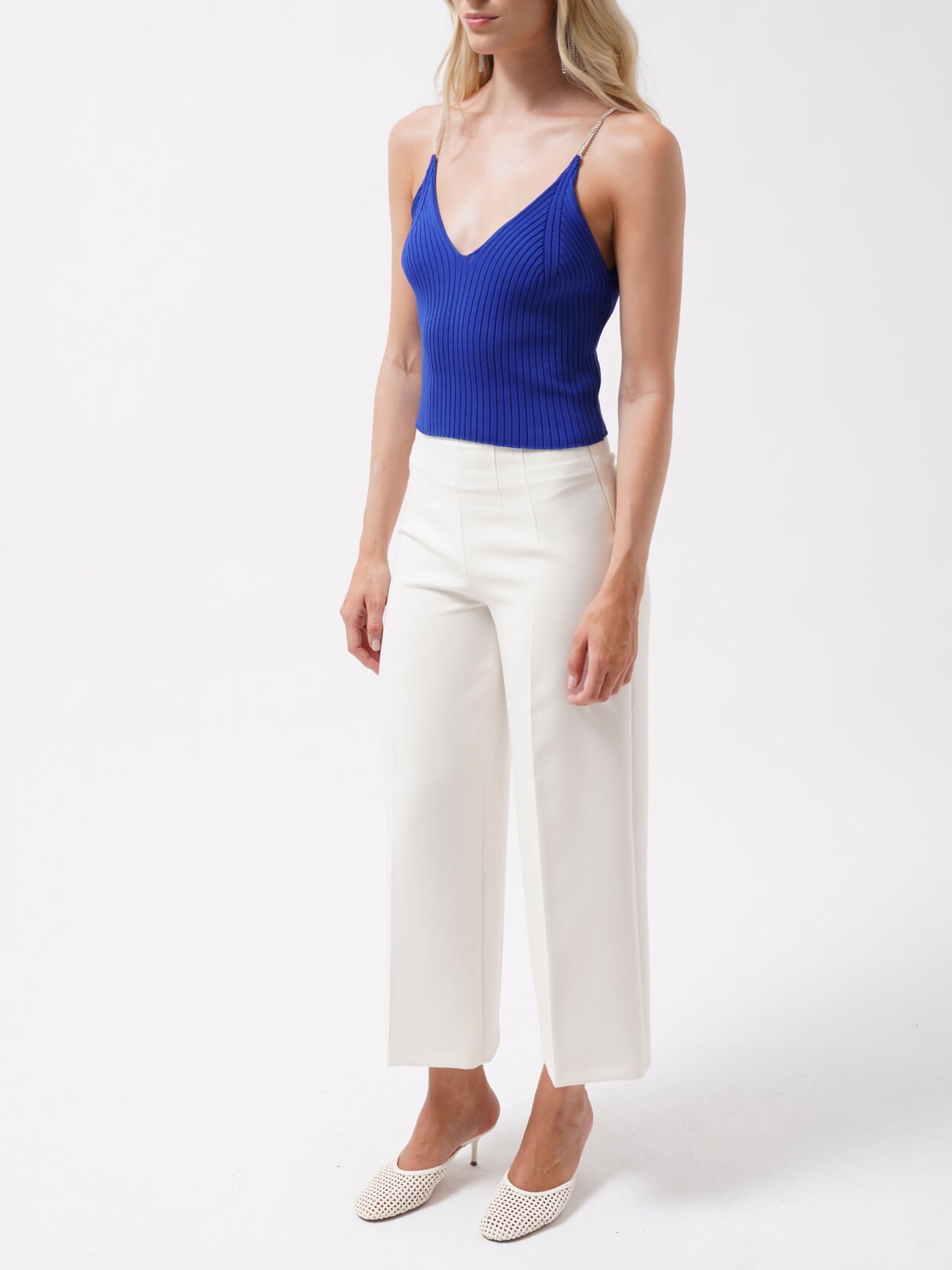 Wholesale Stone Strapped Saxe Knitwear Blouse
