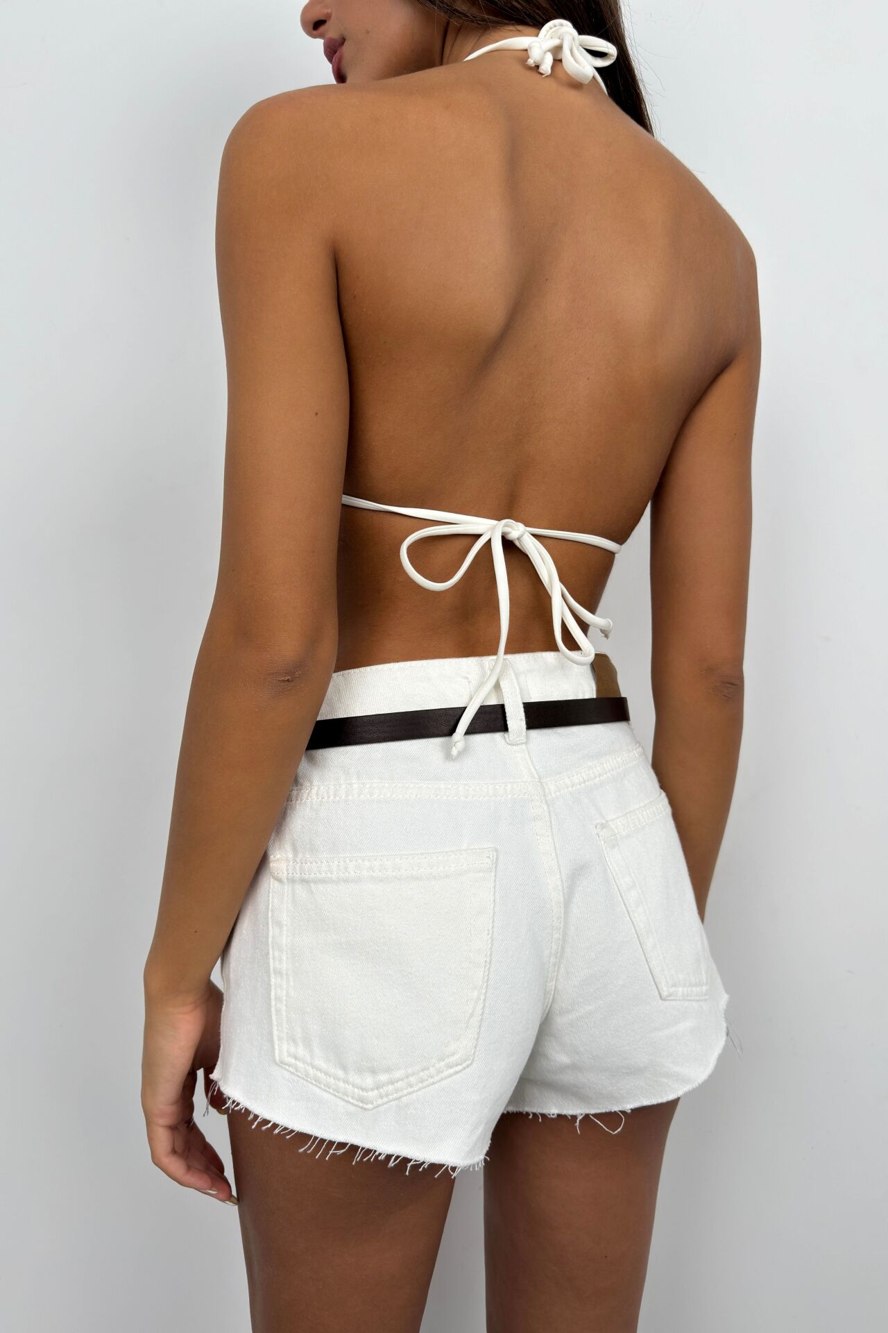 Тонкий коричневый ремень оптом с прямоугольной пряжкой