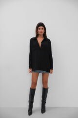 Wholesale Pocket Detail Black Shirt