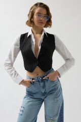 Wholesale Striped Black Vest